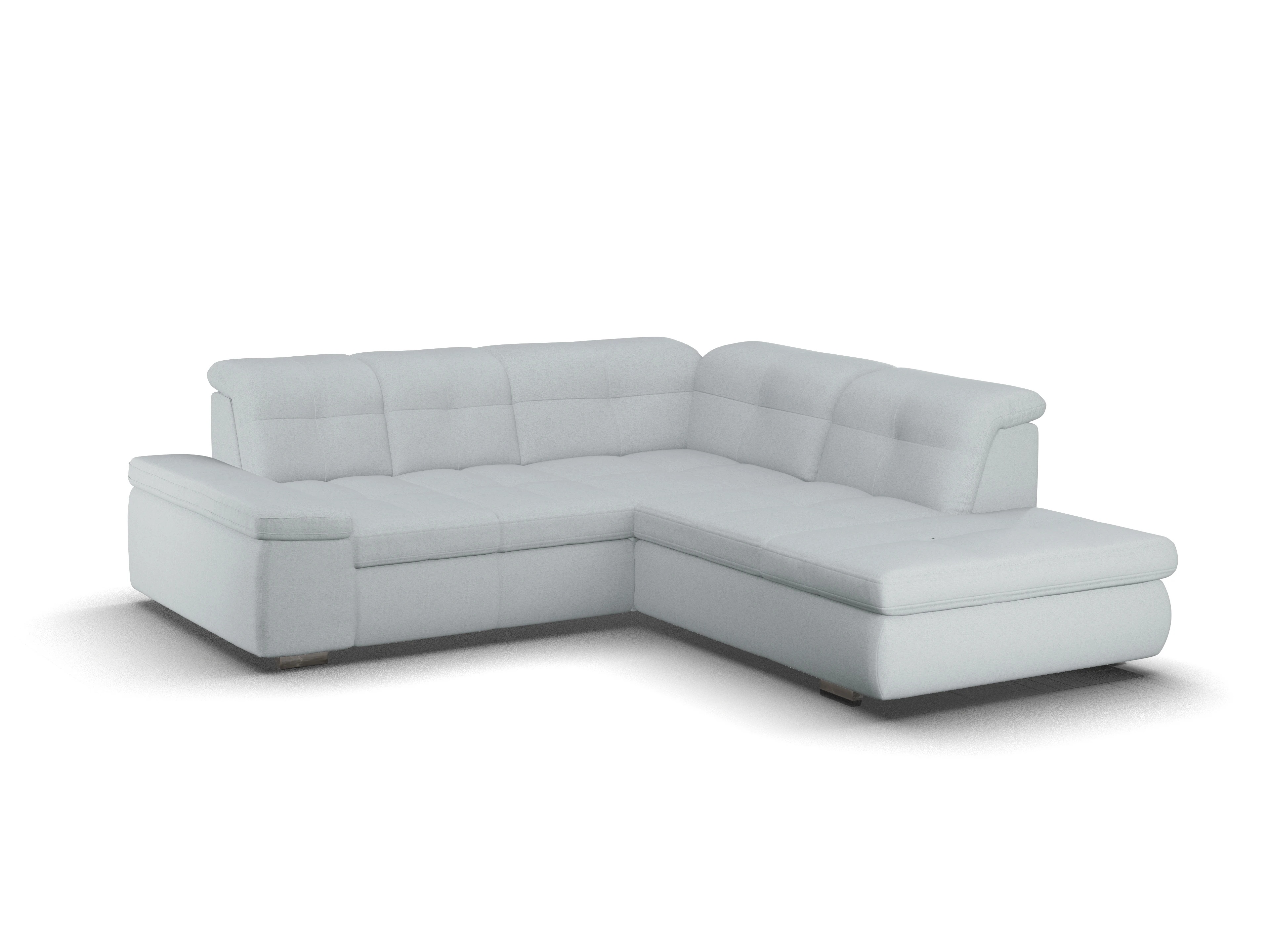 Sitz Concept smart 1001 Ecksofa 1,5Aho SE Small R Ansicht des Produktes SC Smart 1001 Ecksofa rechts Abschluss offen in Stoff Blau