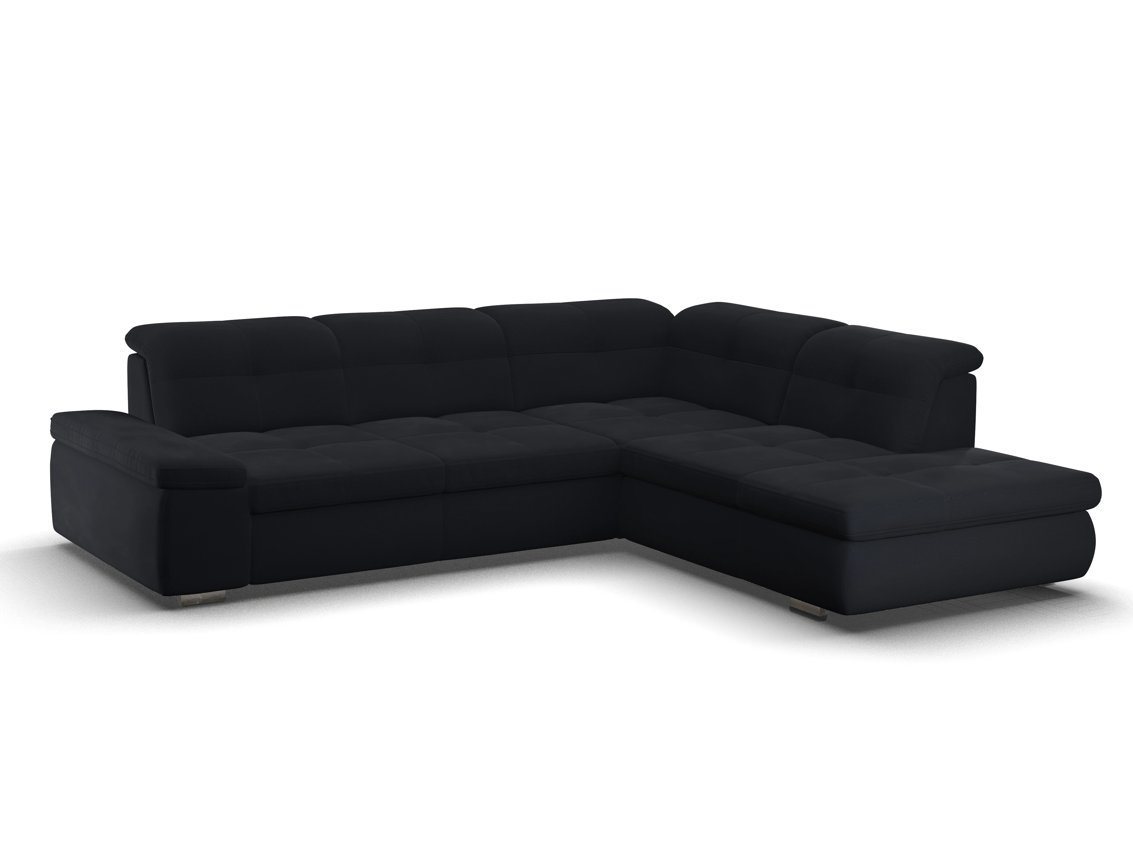 Sitz Concept smart 1001 Ecksofa 1,5Aho SE Large R Ansicht des Produktes SC Smart 1001 Ecksofa rechts Abschluss offen in Stoff Blau