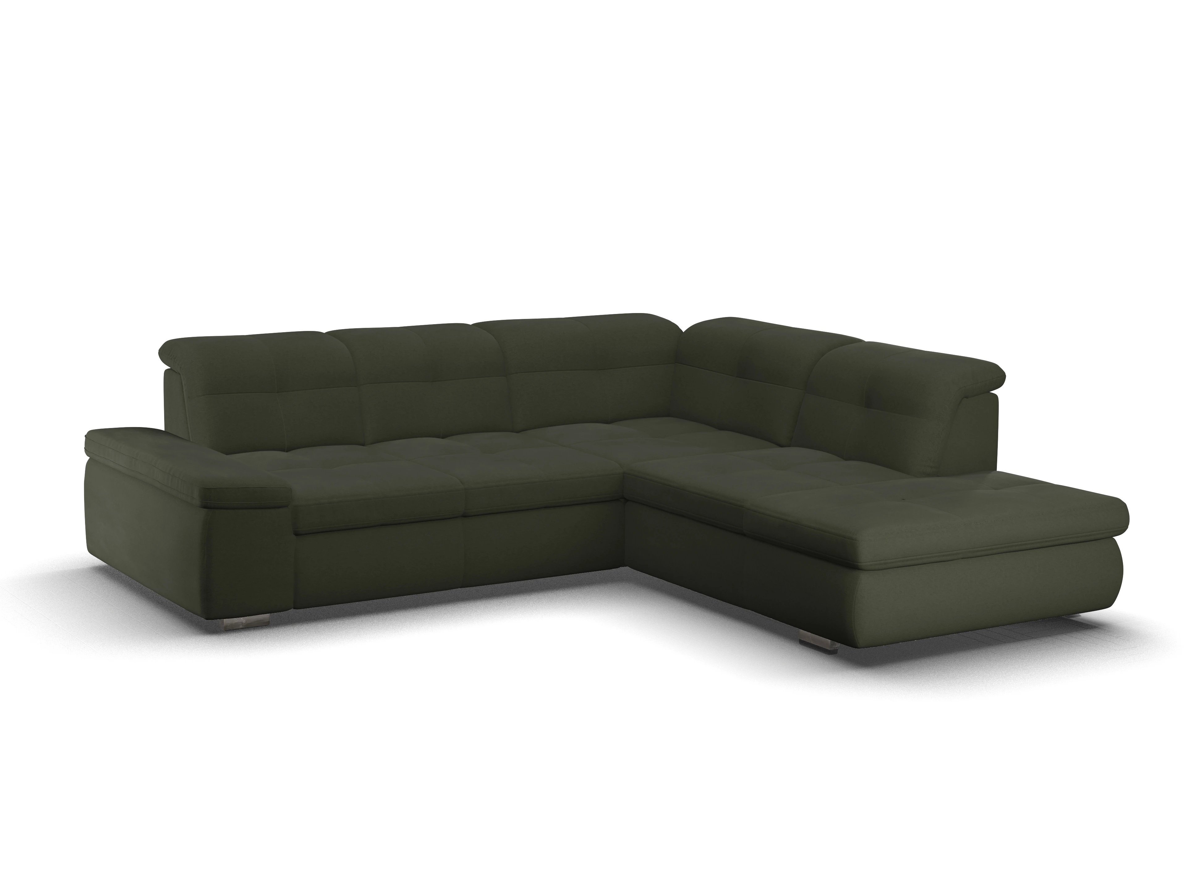 Ansicht des Produktes SC Smart 1001 Ecksofa rechts Abschluss offen in Stoff Grün