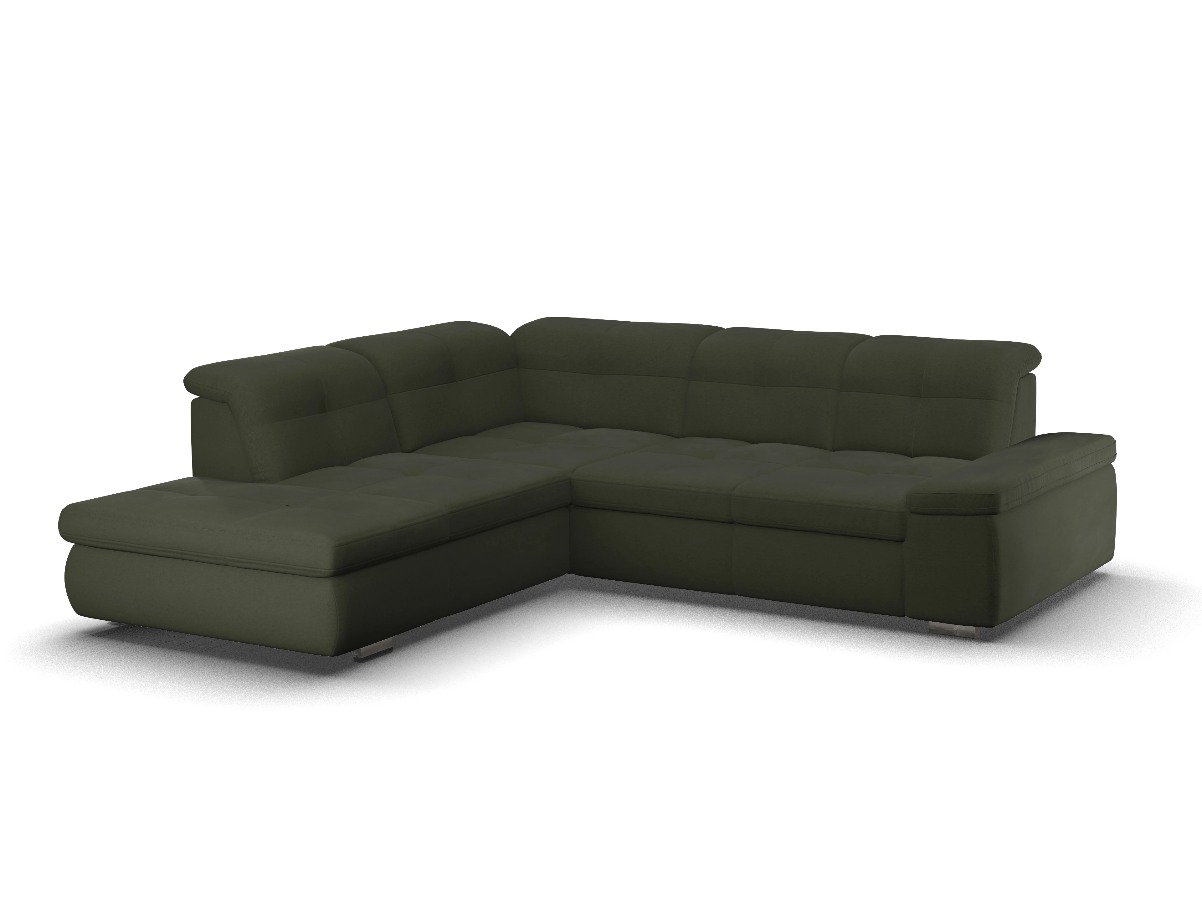 Ansicht des Produktes SC Smart 1001 Ecksofa links Abschluss offen in Stoff Grün