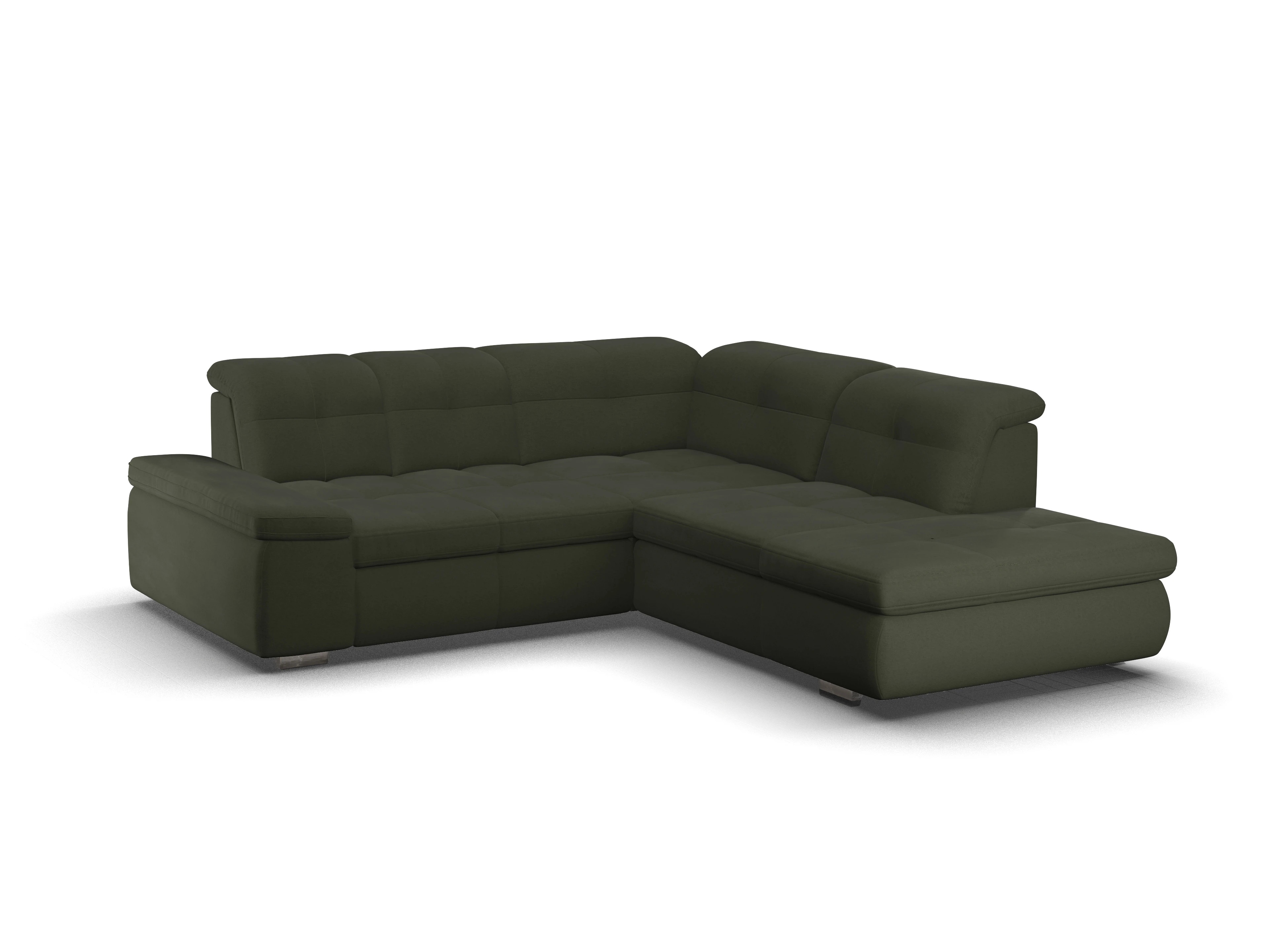 Ansicht des Produktes SC Smart 1001 Ecksofa rechts Abschluss offen in Stoff Grün