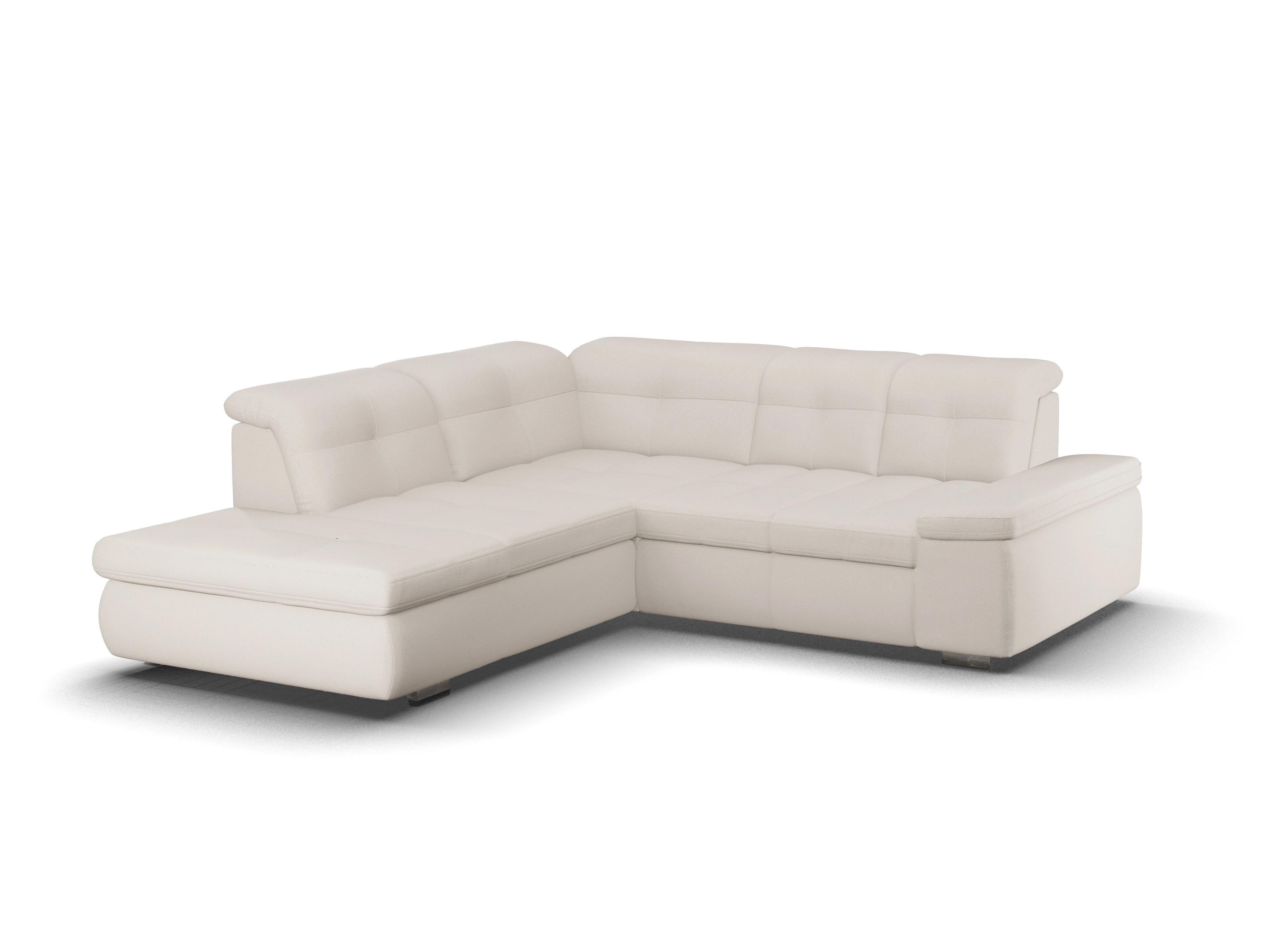 Ansicht des Produktes SC Smart 1001 Ecksofa links Abschluss offen in Stoff Beige