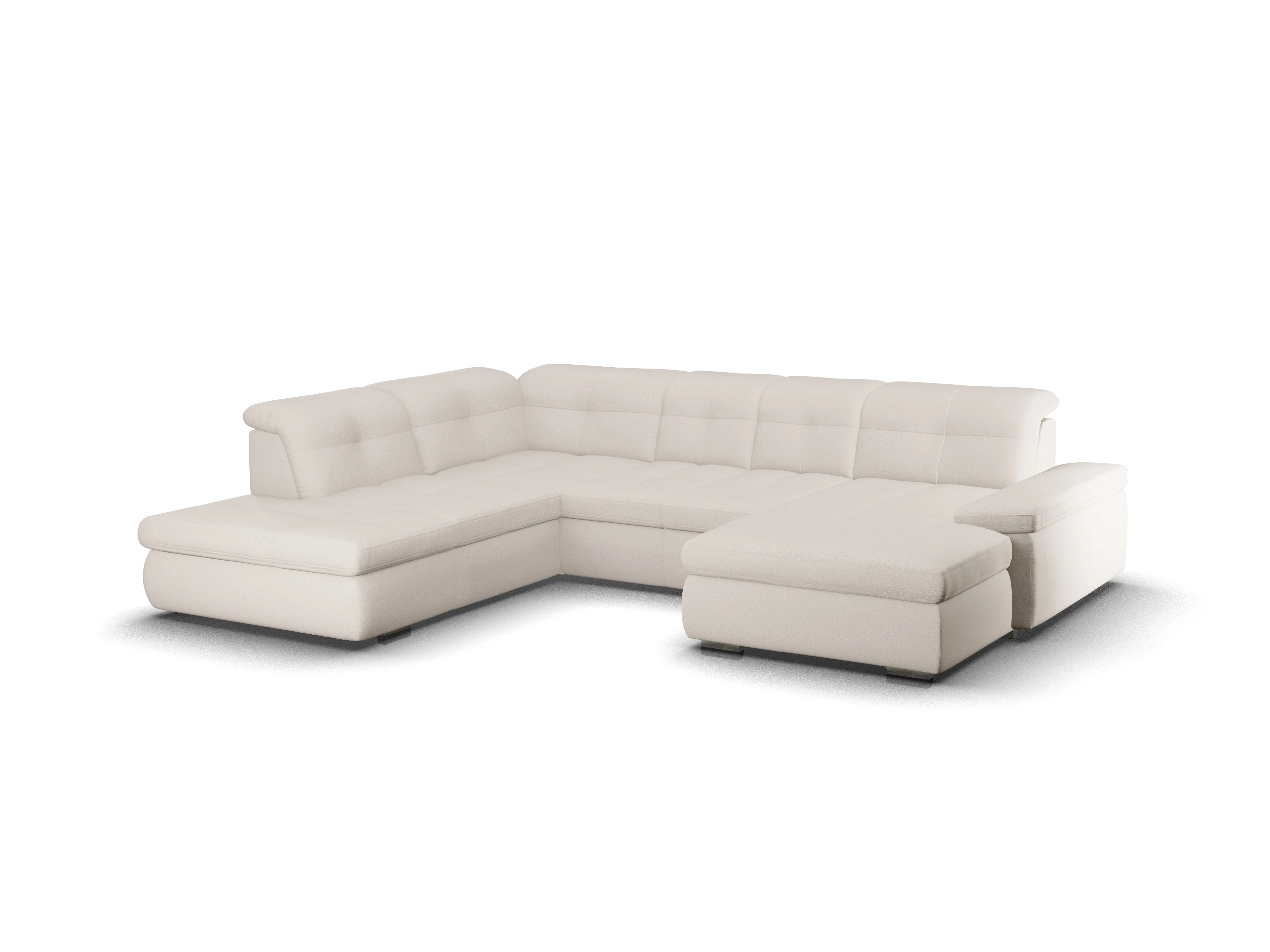Ansicht des Produktes SC Smart 1001 Wohnlandschaft offen beidseitig in Stoff Beige