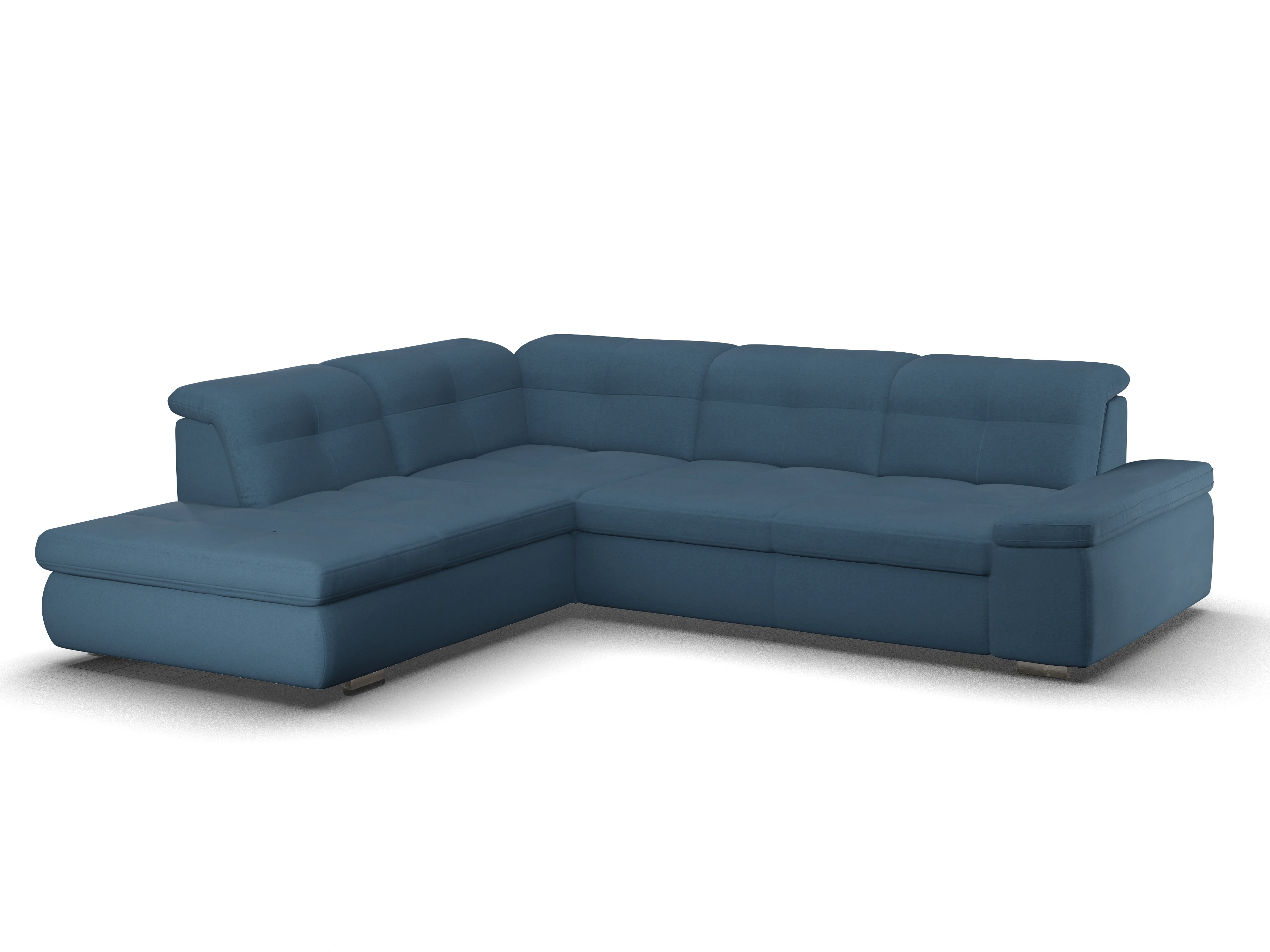 Ansicht des Produktes SC Smart 1001 Ecksofa links Abschluss offen in Stoff Blau
