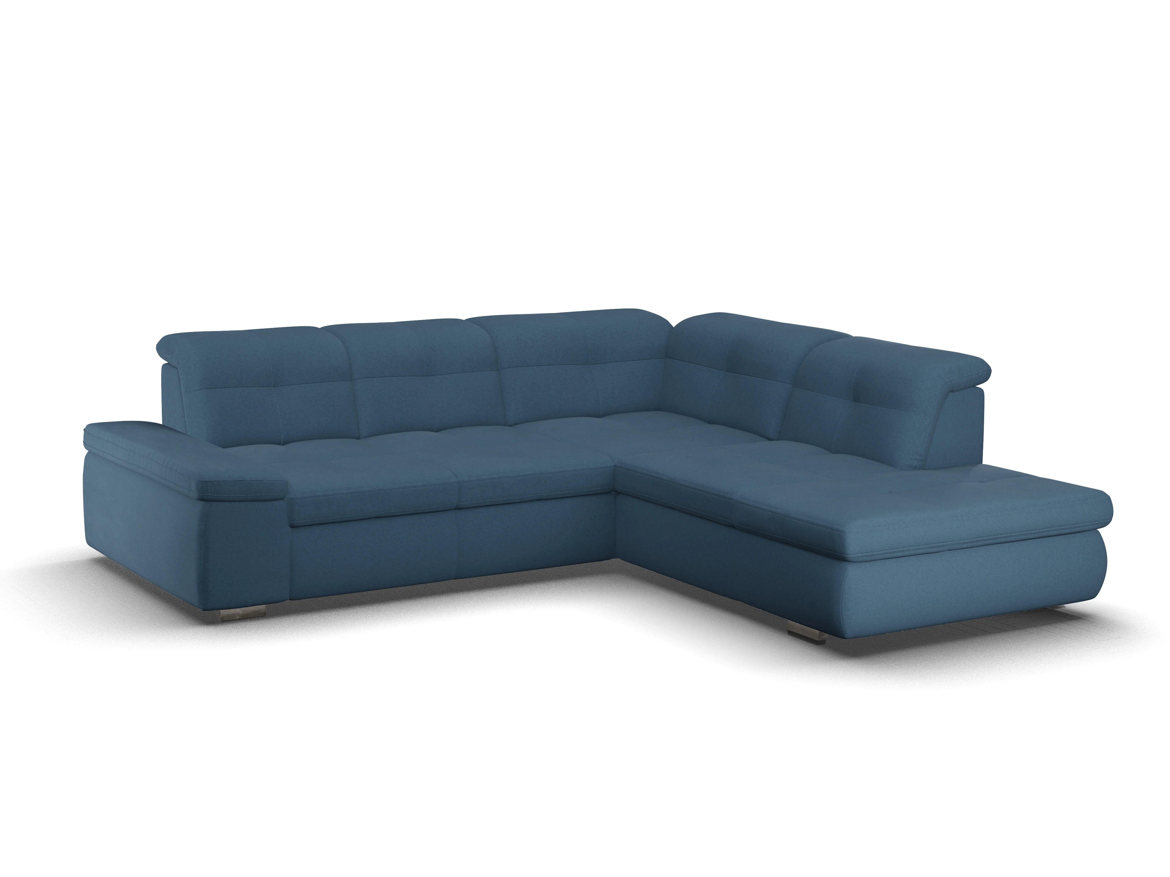 Ansicht des Produktes SC Smart 1001 Ecksofa rechts Abschluss offen in Stoff Blau