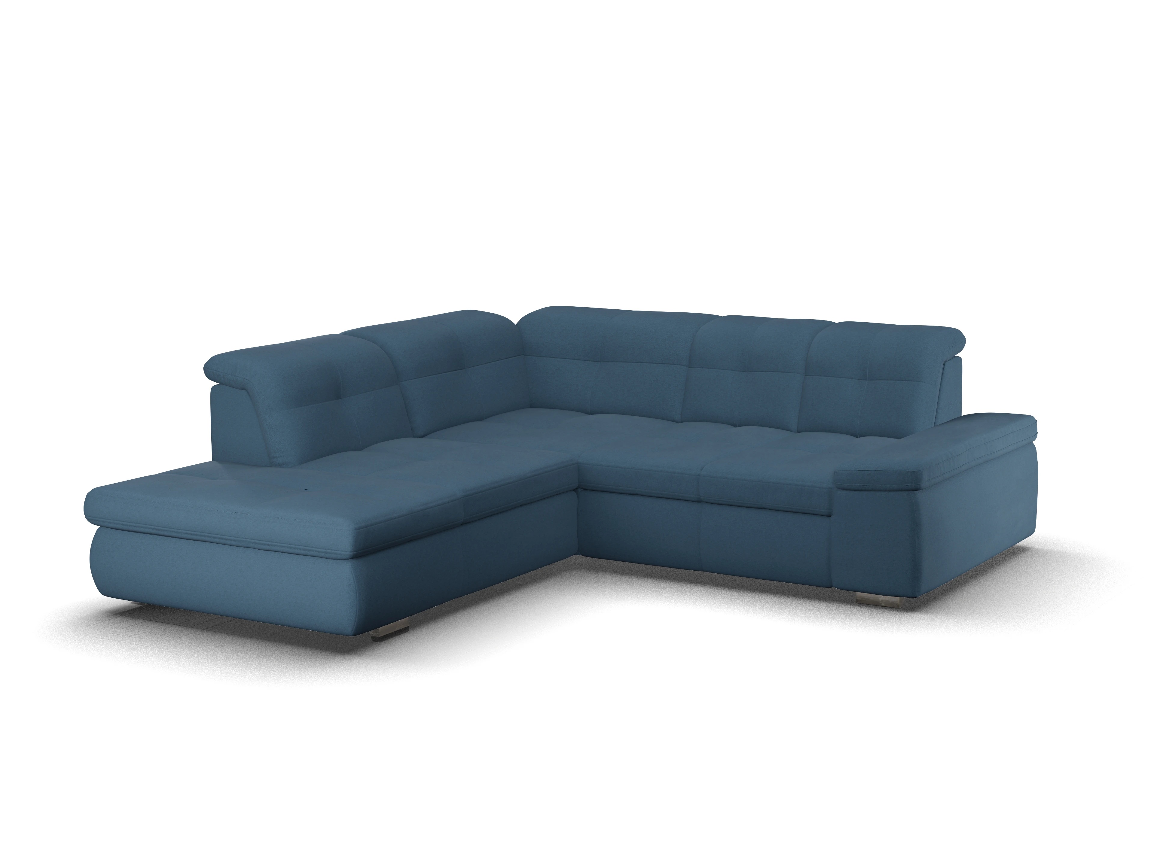 Ansicht des Produktes SC Smart 1001 Ecksofa links Abschluss offen in Stoff Blau