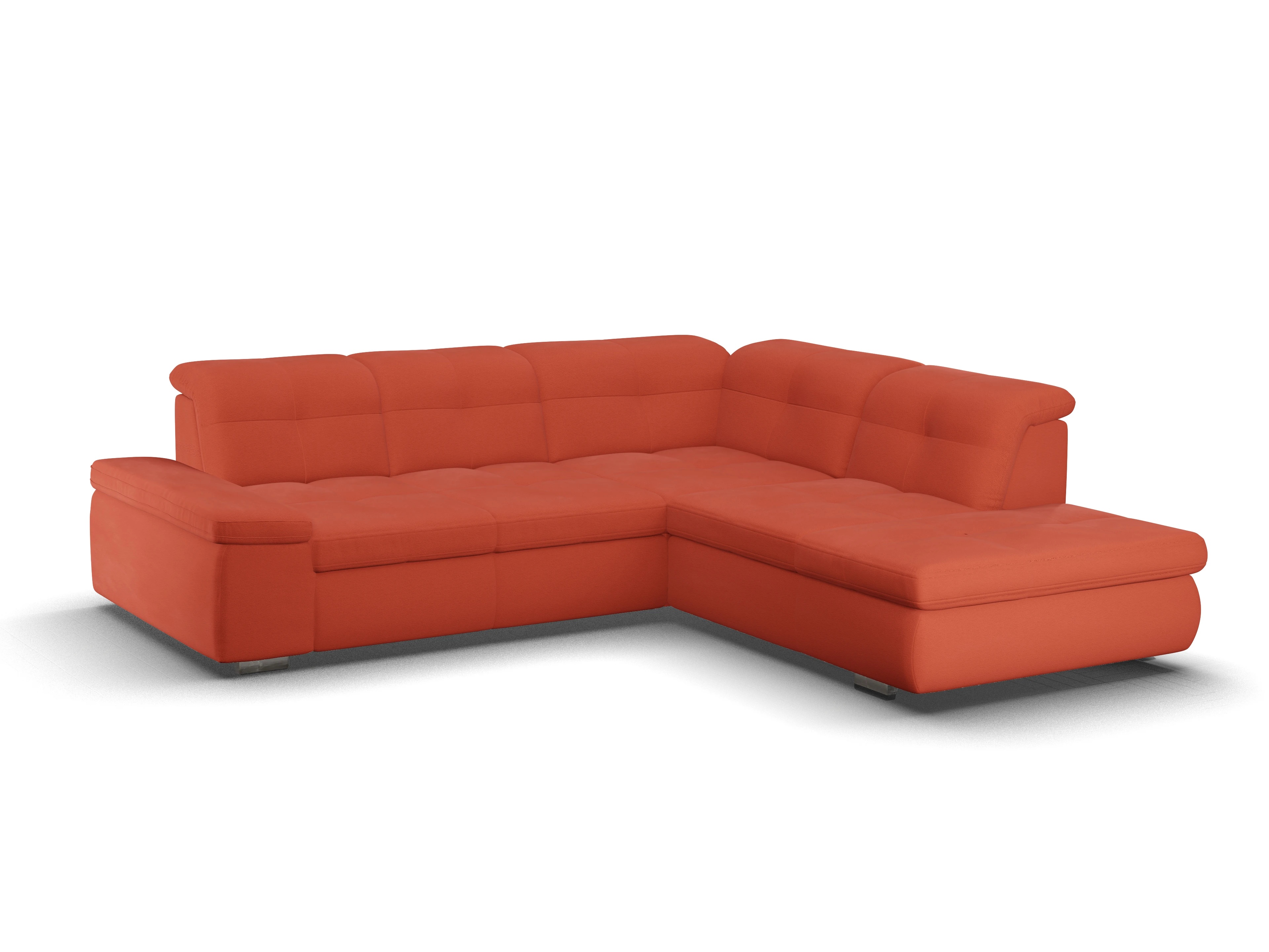 Ansicht des Produktes SC Smart 1001 Ecksofa rechts Abschluss offen in Stoff Orange