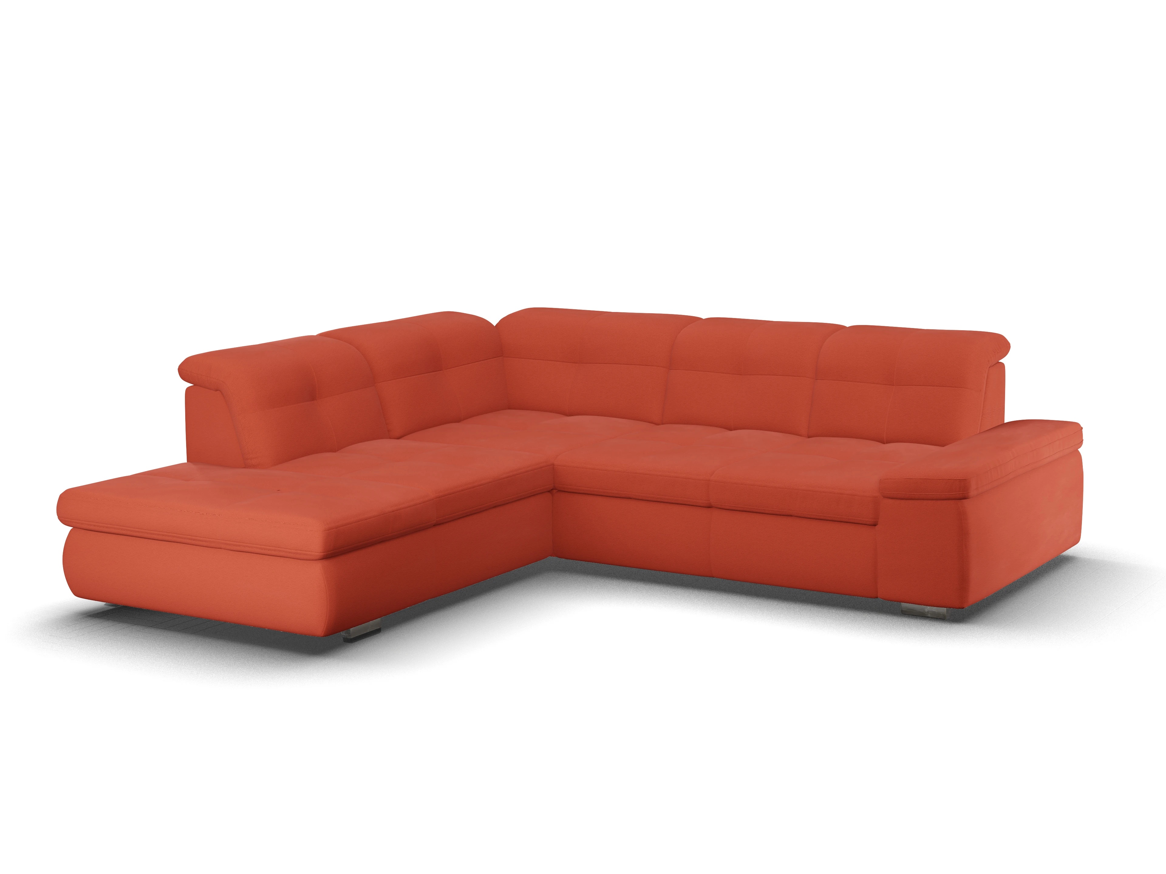 Ansicht des Produktes SC Smart 1001 Ecksofa links Abschluss offen in Stoff Orange