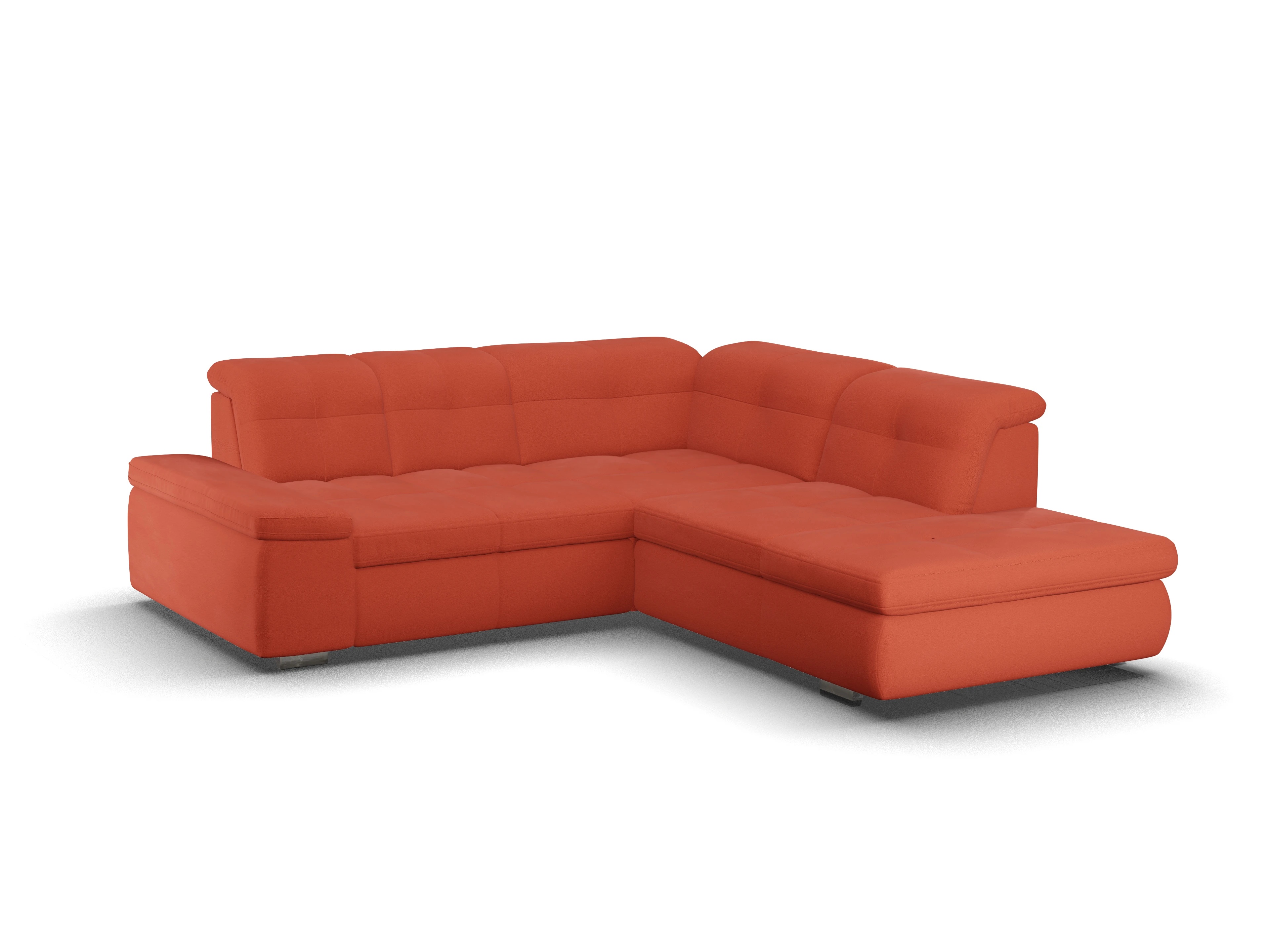 Sitz Concept smart 1001 Ecksofa 1,5Aho SE Small R Ansicht des Produktes SC Smart 1001 Ecksofa rechts Abschluss offen in Stoff Orange