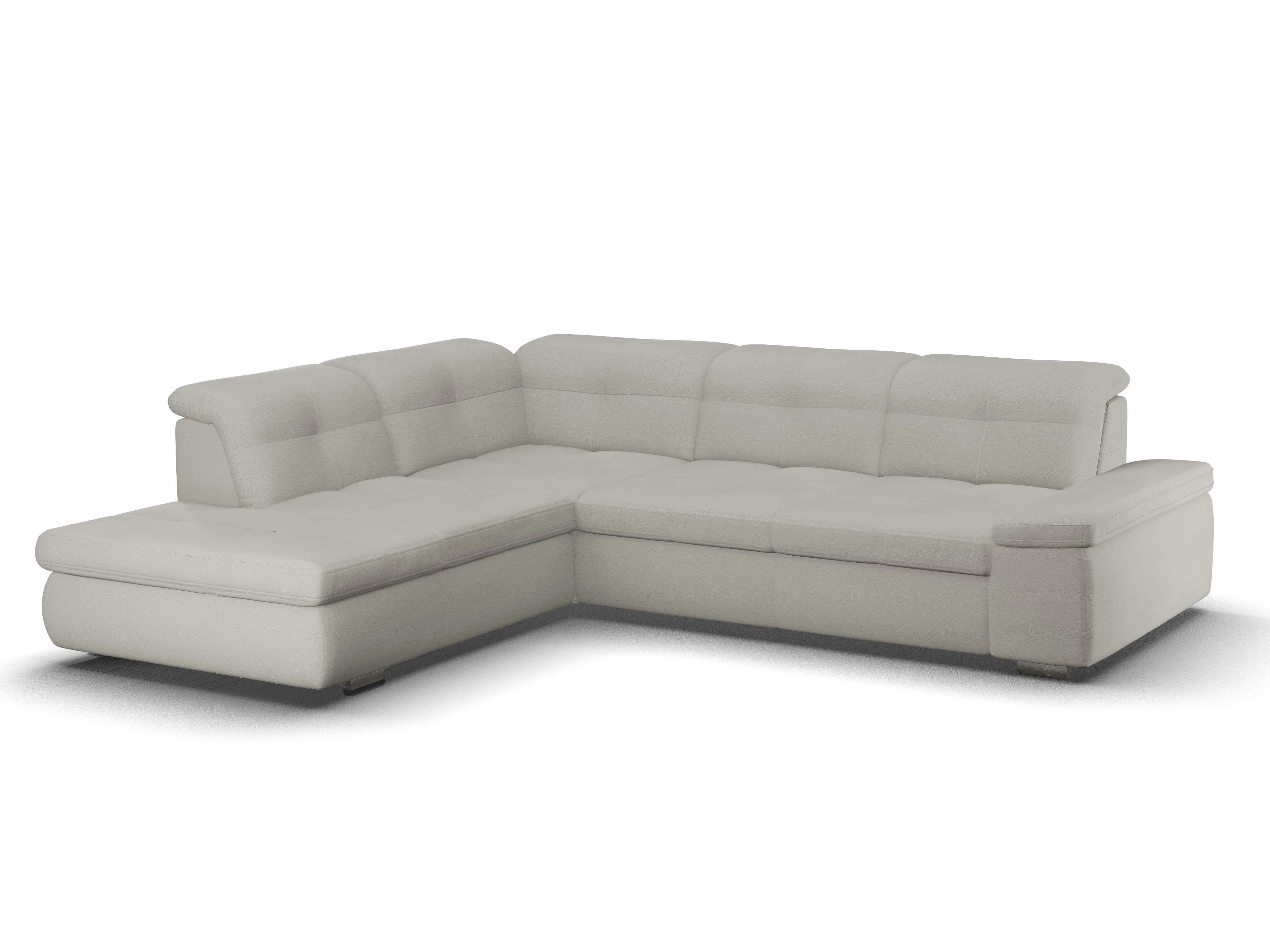 Ansicht des Produktes SC Smart 1001 Ecksofa links Abschluss offen in Stoff Grau