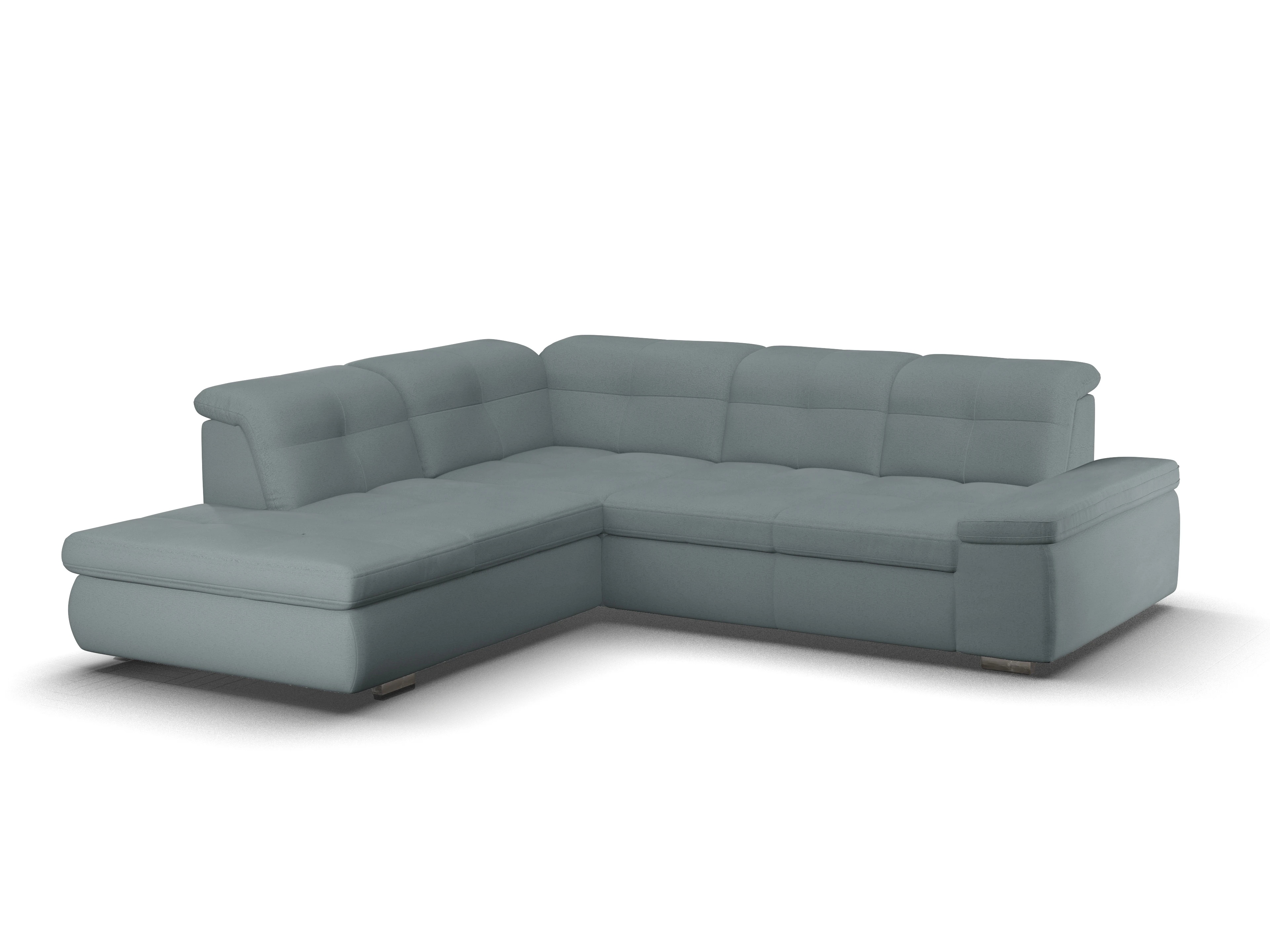 Ansicht des Produktes SC Smart 1001 Ecksofa links Abschluss offen in Stoff Grau