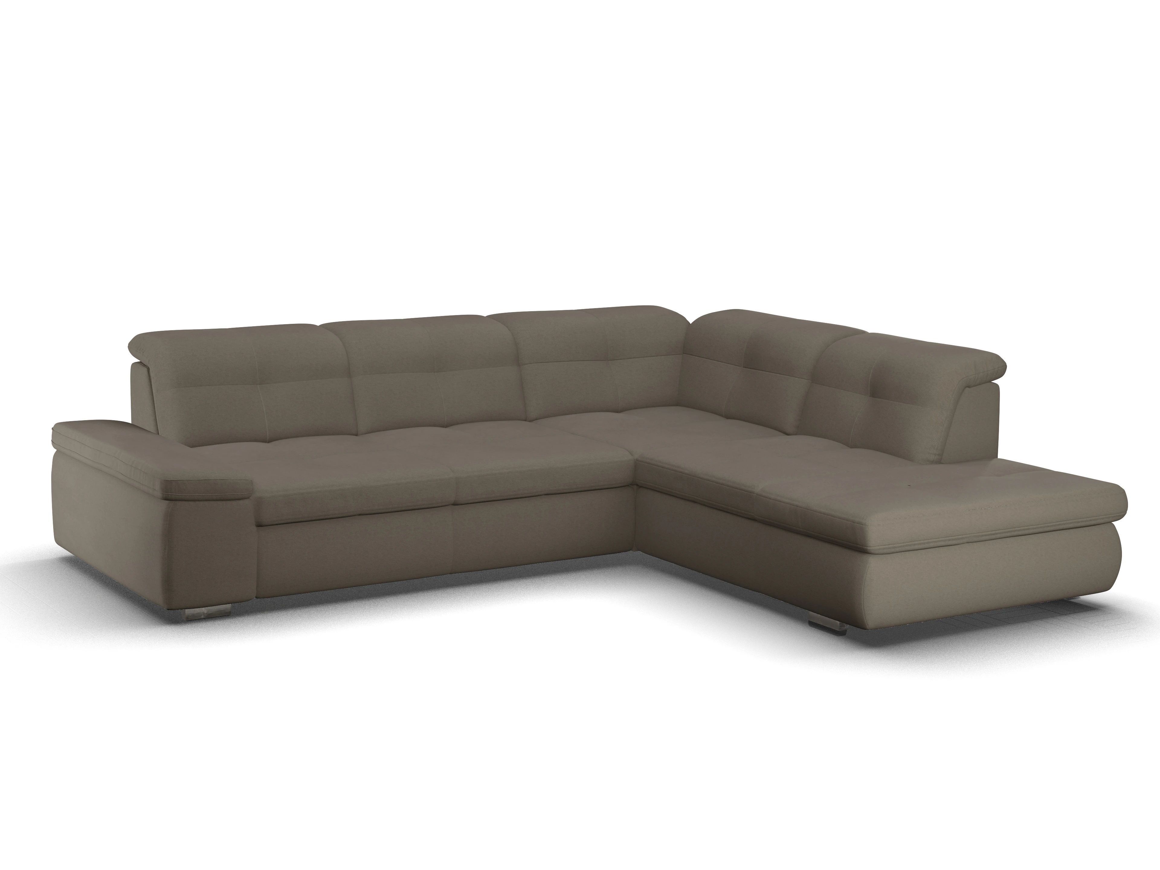 Sitz Concept smart 1001 Ecksofa 1,5Aho SE Large R Ansicht des Produktes SC Smart 1001 Ecksofa rechts Abschluss offen in Stoff Grau