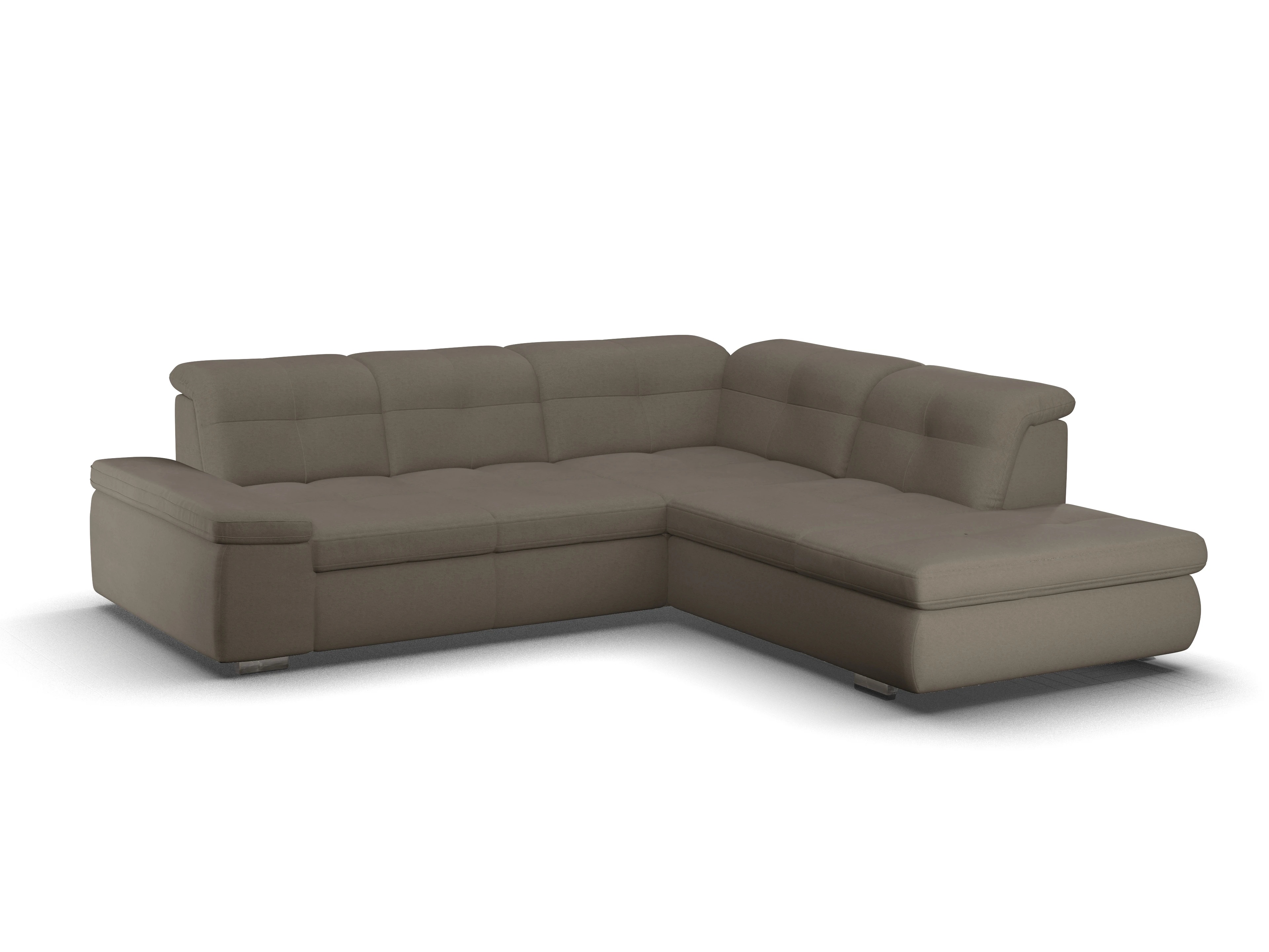 Ansicht des Produktes SC Smart 1001 Ecksofa rechts Abschluss offen in Stoff Grau