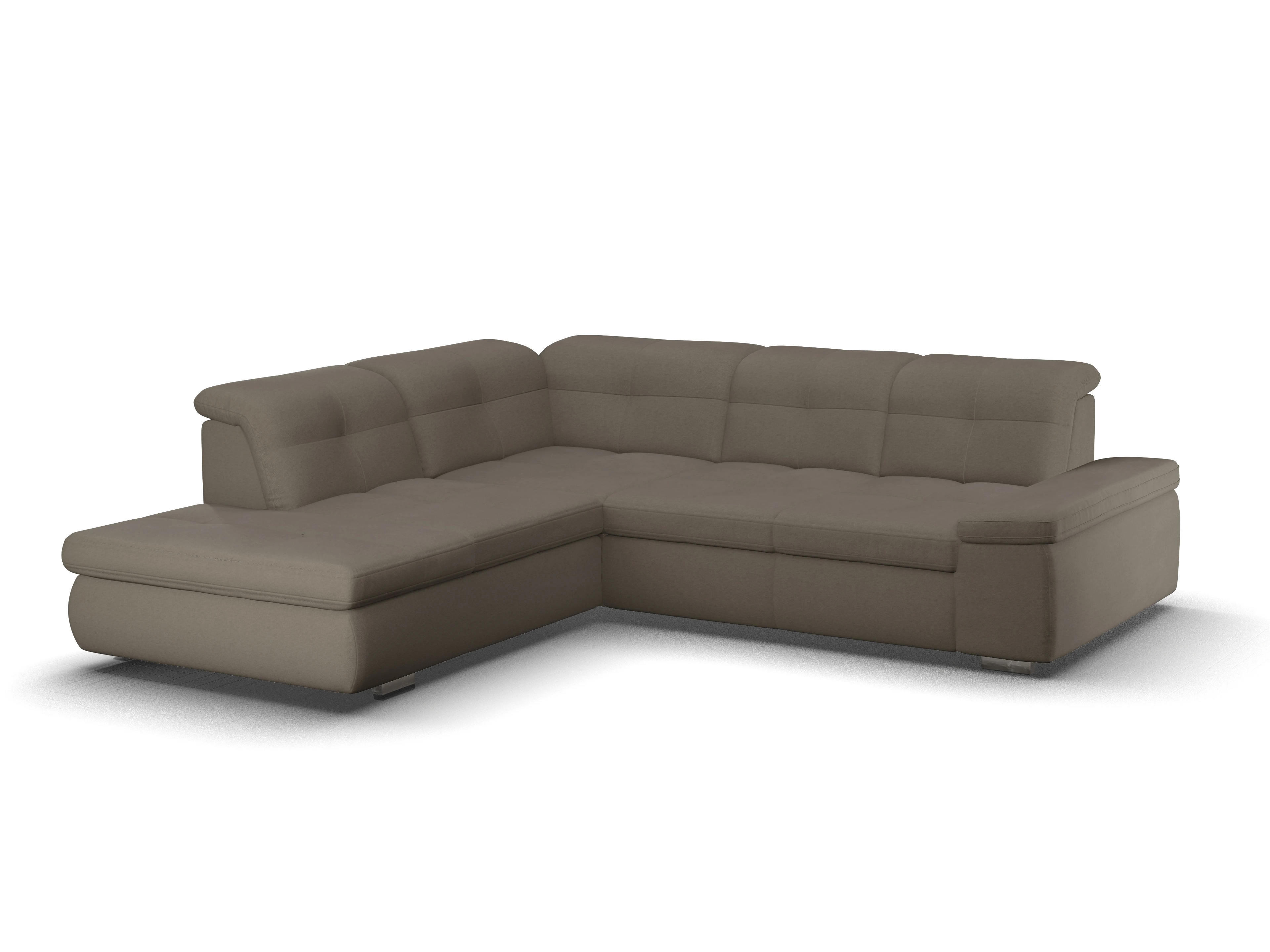 Ansicht des Produktes SC Smart 1001 Ecksofa links Abschluss offen in Stoff Grau