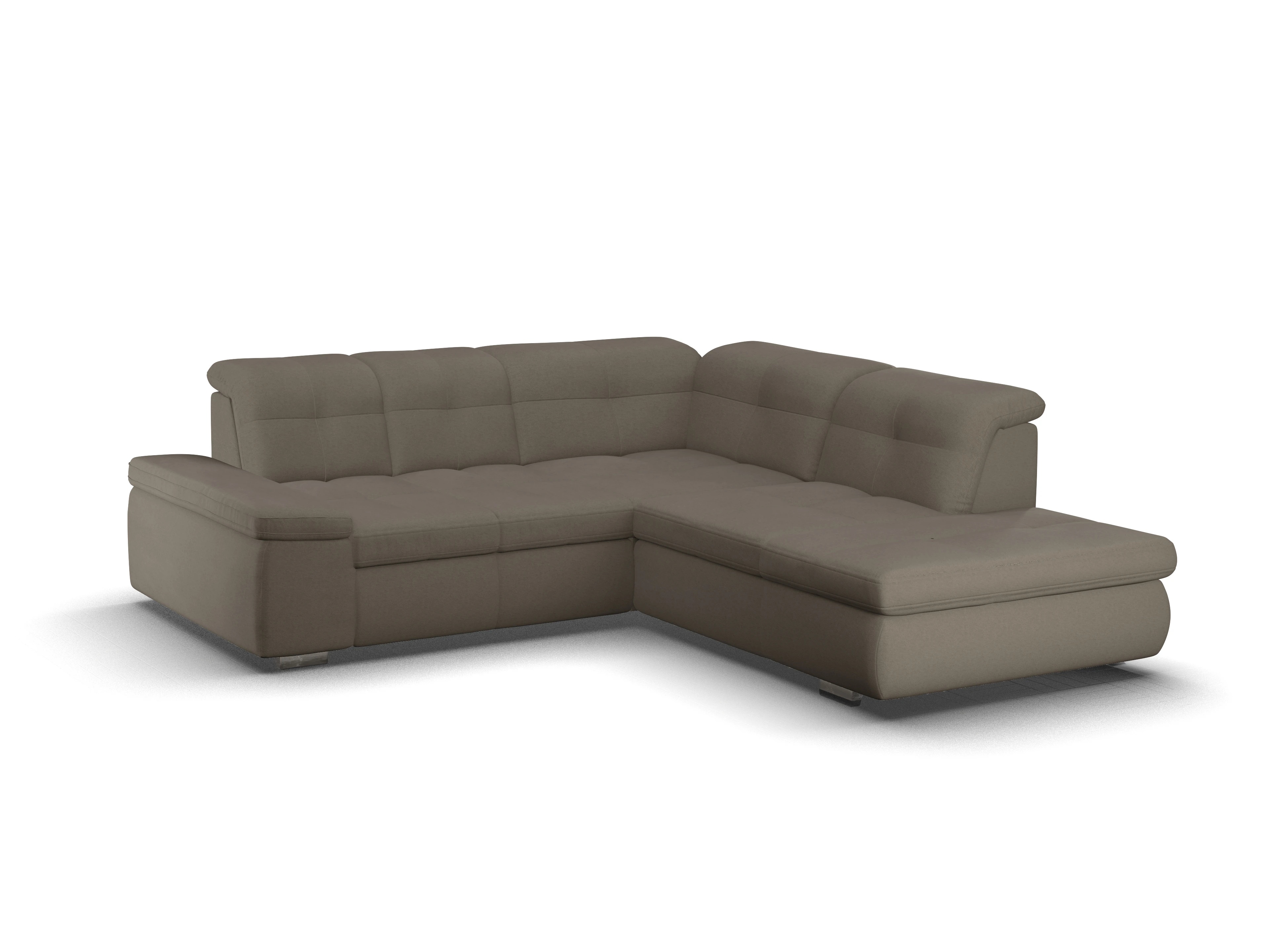 Sitz Concept smart 1001 Ecksofa 1,5Aho SE Small R Ansicht des Produktes SC Smart 1001 Ecksofa rechts Abschluss offen in Stoff Grau
