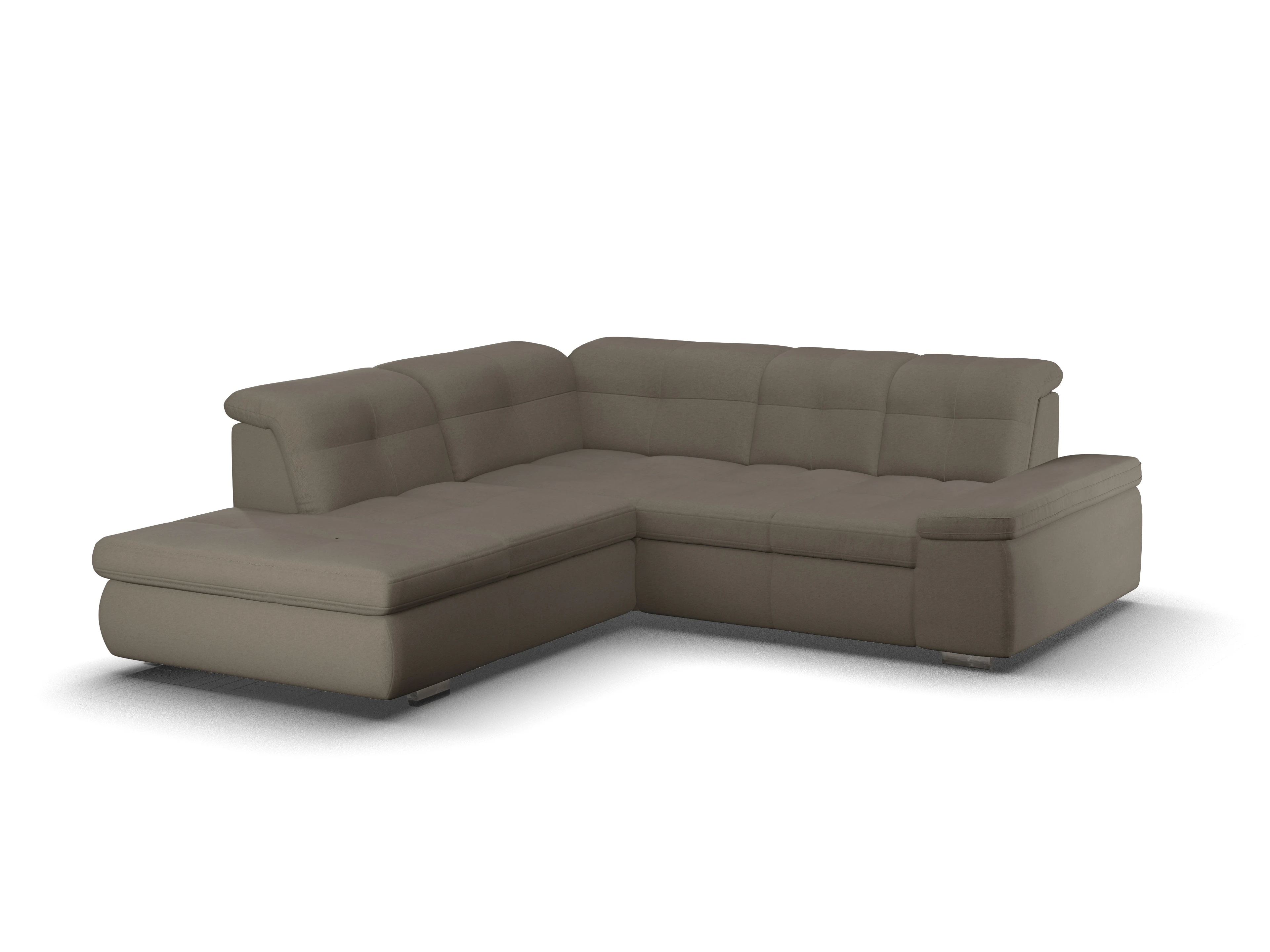 Sitz Concept smart 1001 Ecksofa 1,5Aho SE Small L Ansicht des Produktes SC Smart 1001 Ecksofa links Abschluss offen in Stoff Grau