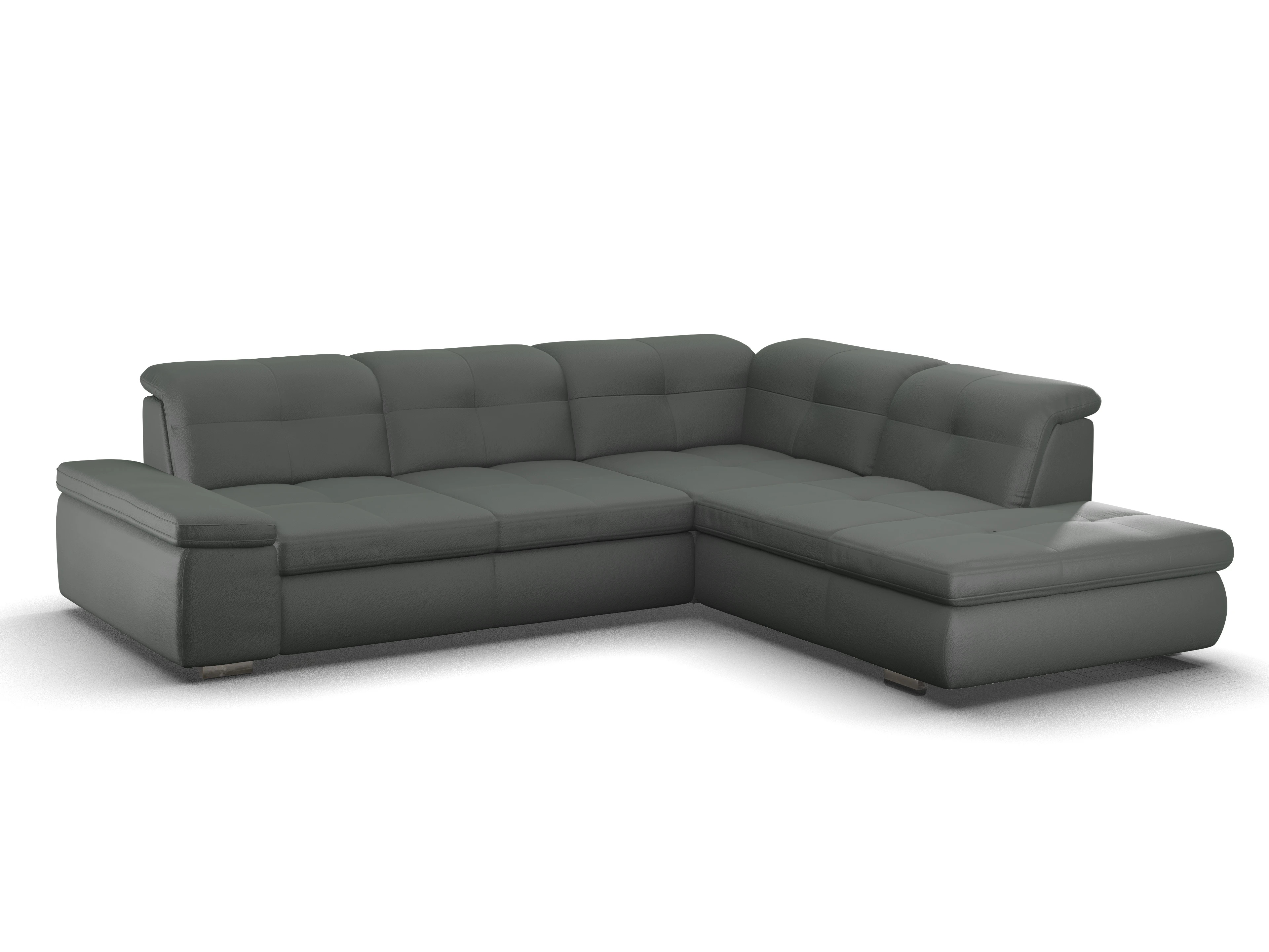 Ansicht des Produktes SC Smart 1001 Ecksofa rechts Abschluss offen in Stoff Grau