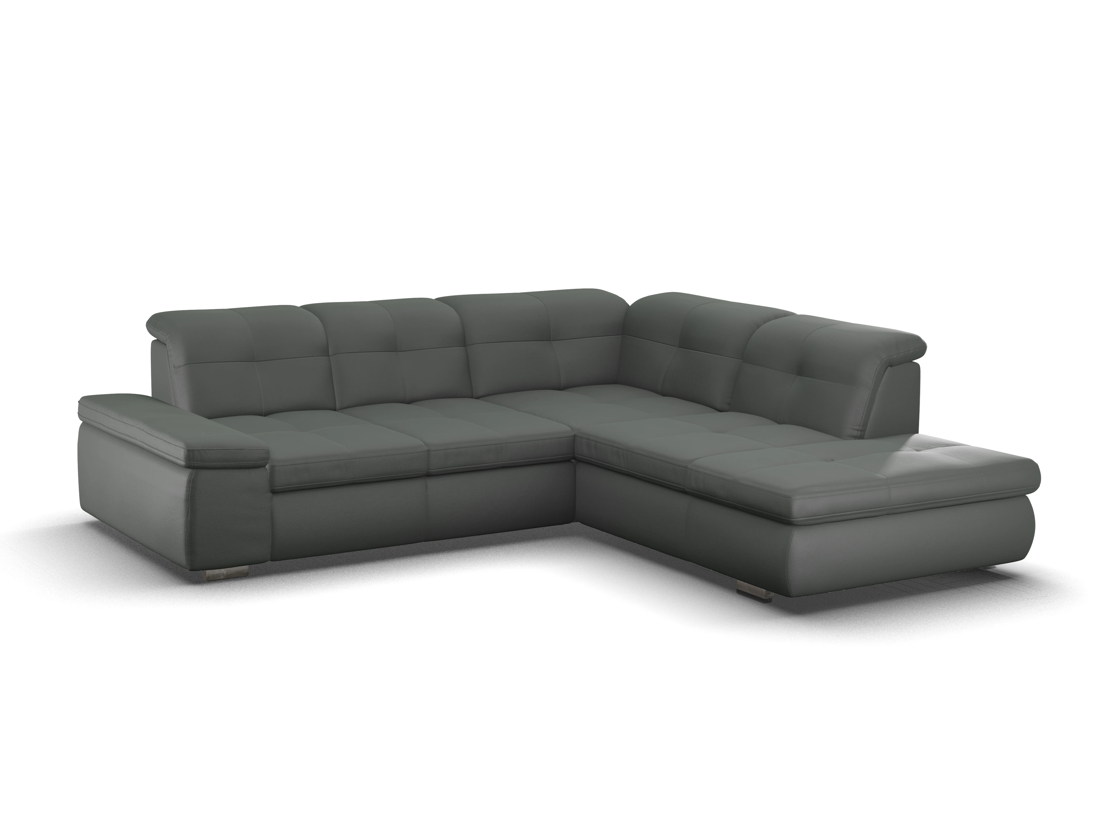 Ansicht des Produktes SC Smart 1001 Ecksofa rechts Abschluss offen in Stoff Grau
