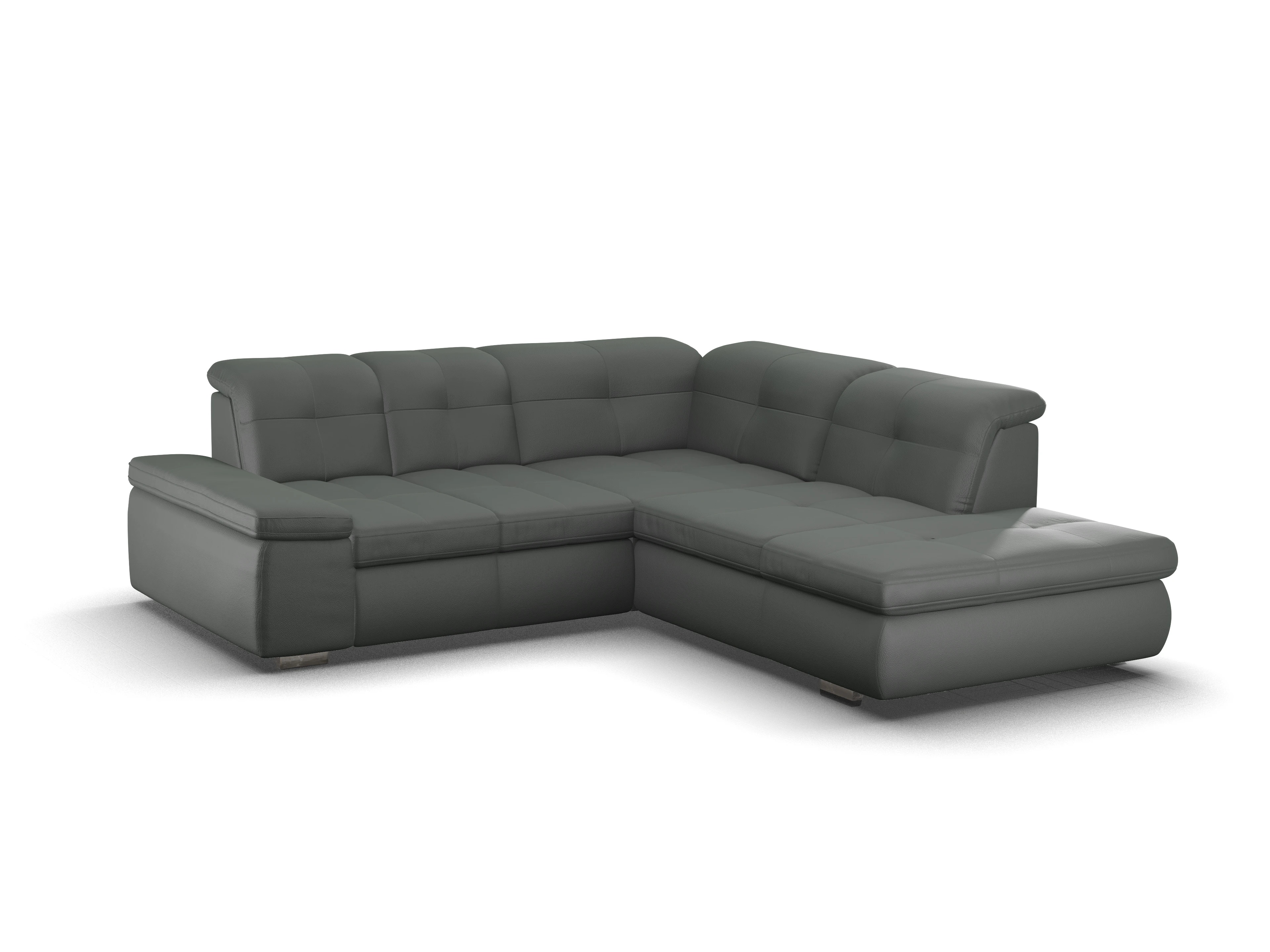 Ansicht des Produktes SC Smart 1001 Ecksofa rechts Abschluss offen in Stoff Grau