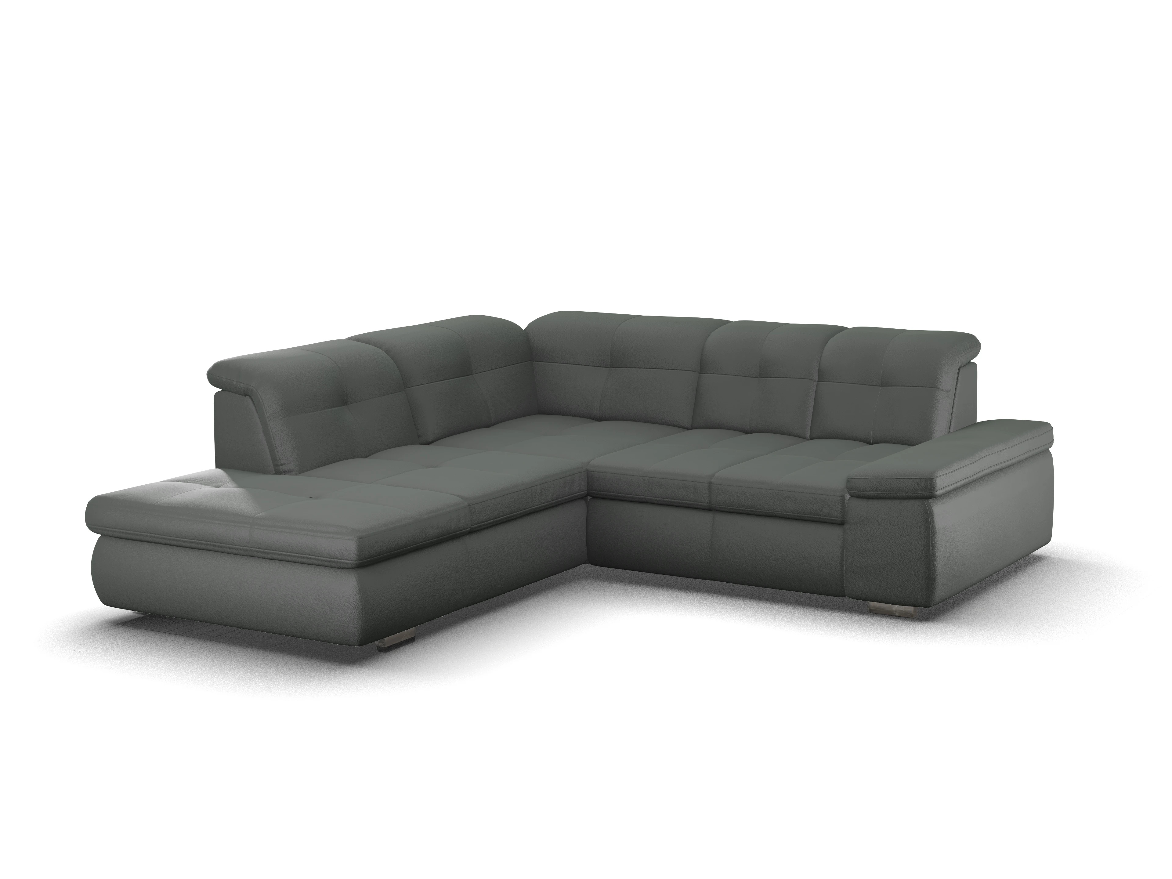 Ansicht des Produktes SC Smart 1001 Ecksofa links Abschluss offen in Stoff Grau