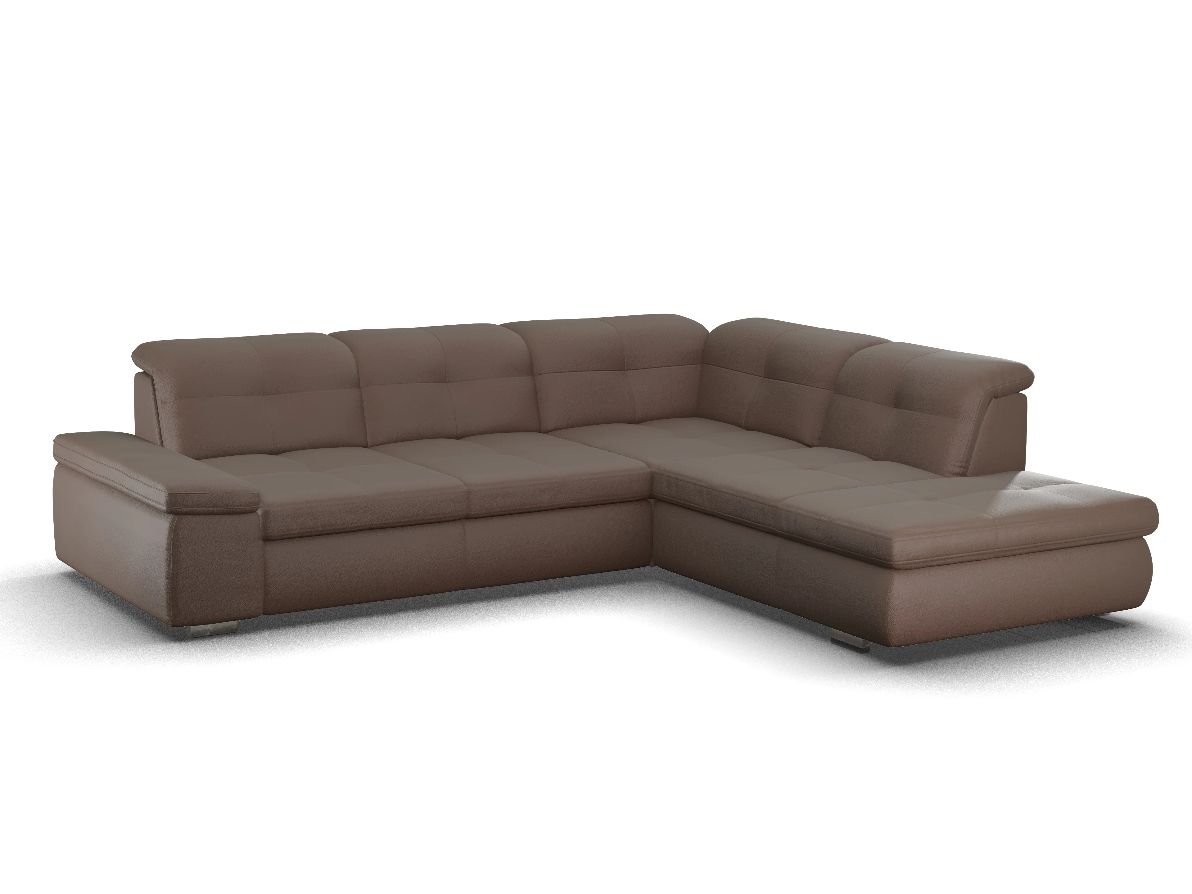 Ansicht des Produktes SC Smart 1001 Ecksofa rechts Abschluss offen in Stoff Braun