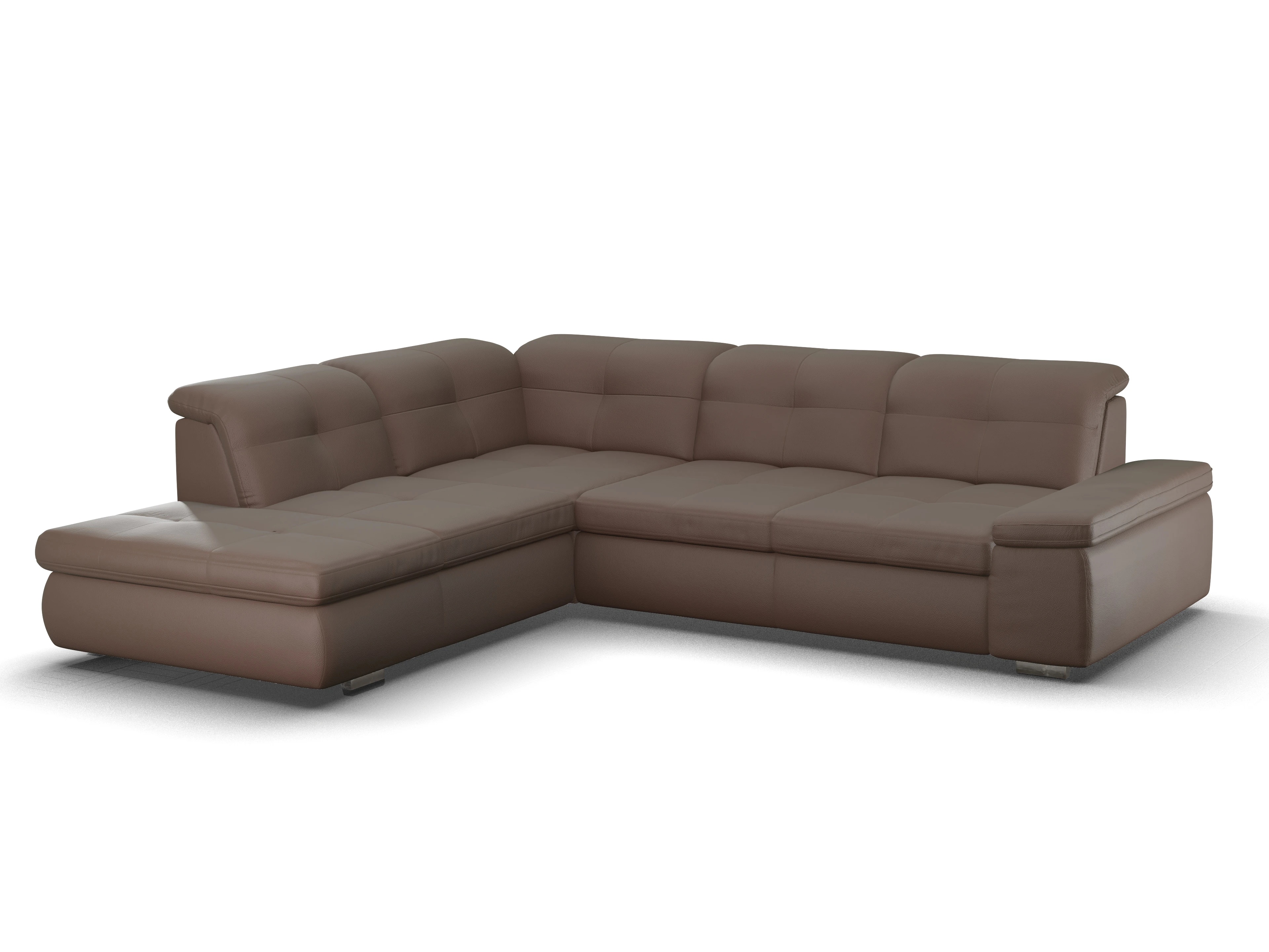 Ansicht des Produktes SC Smart 1001 Ecksofa links Abschluss offen in Stoff Braun