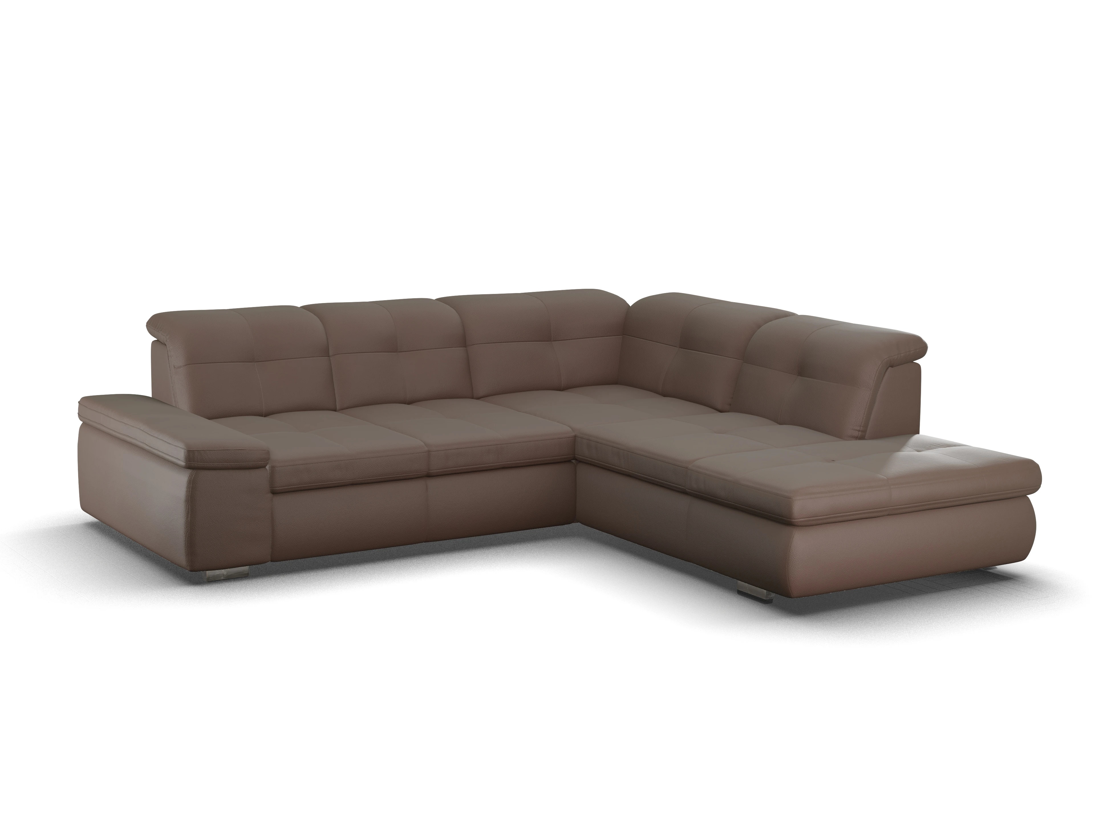 Ansicht des Produktes SC Smart 1001 Ecksofa rechts Abschluss offen in Stoff Braun