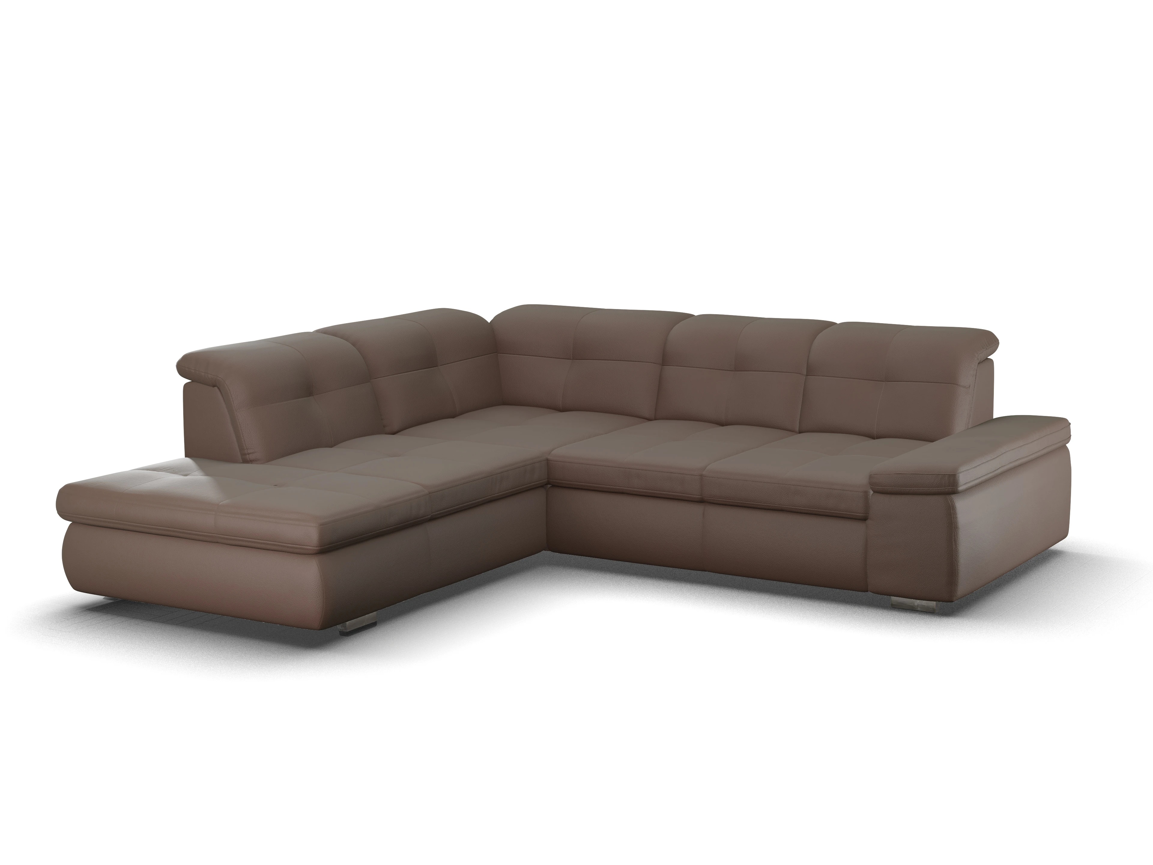 Ansicht des Produktes SC Smart 1001 Ecksofa links Abschluss offen in Stoff Braun