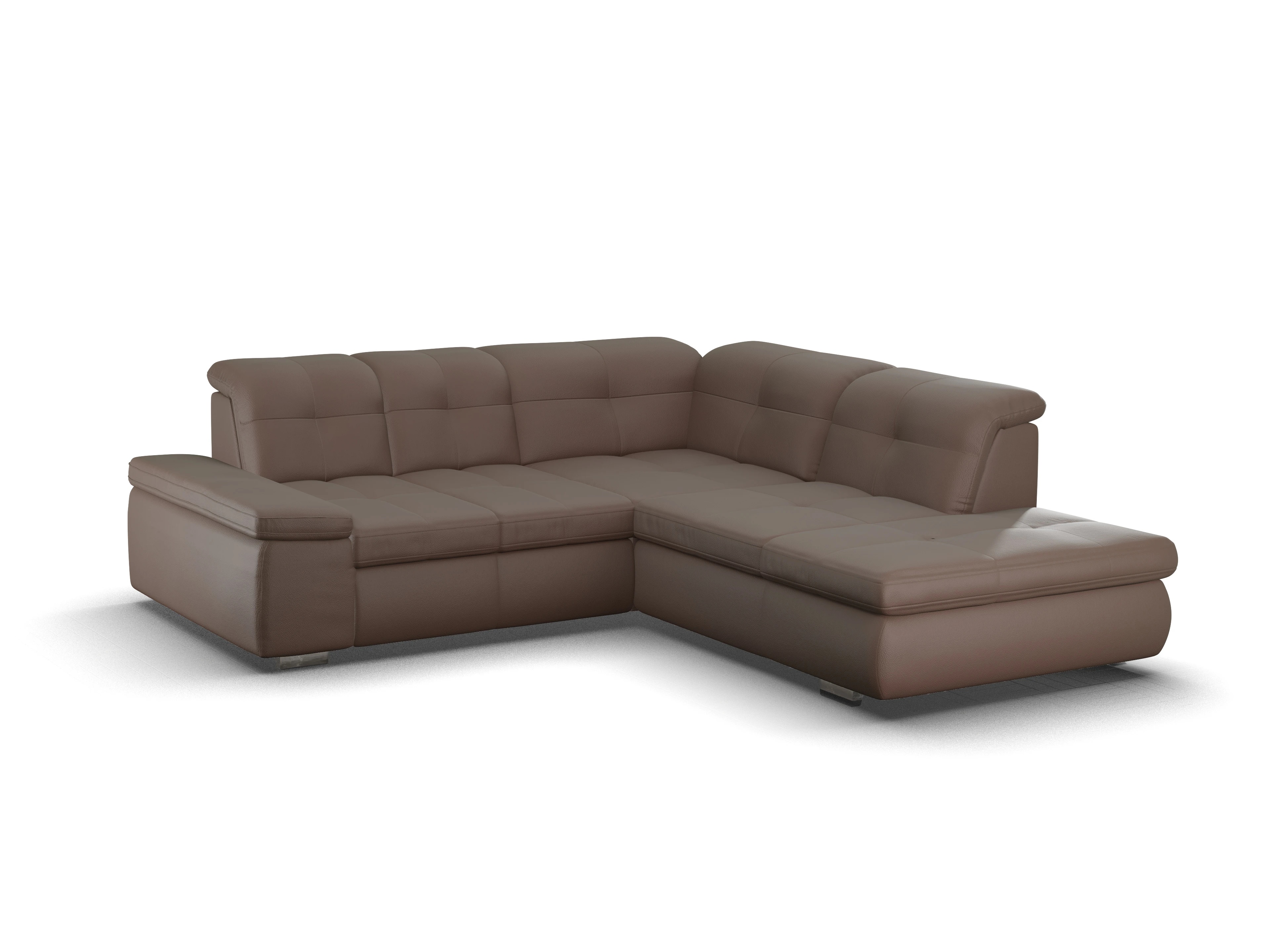 Ansicht des Produktes SC Smart 1001 Ecksofa rechts Abschluss offen in Stoff Braun