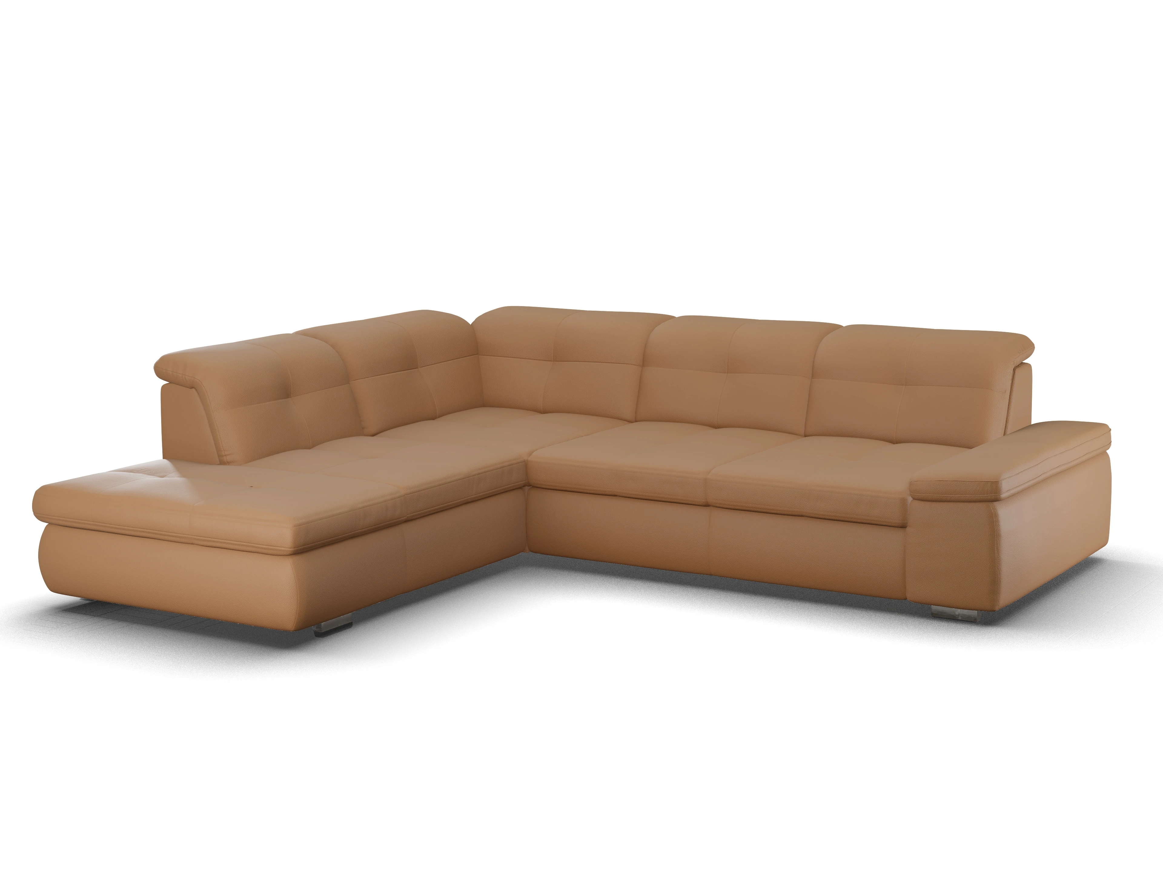 Ansicht des Produktes SC Smart 1001 Ecksofa links Abschluss offen in Stoff Braun