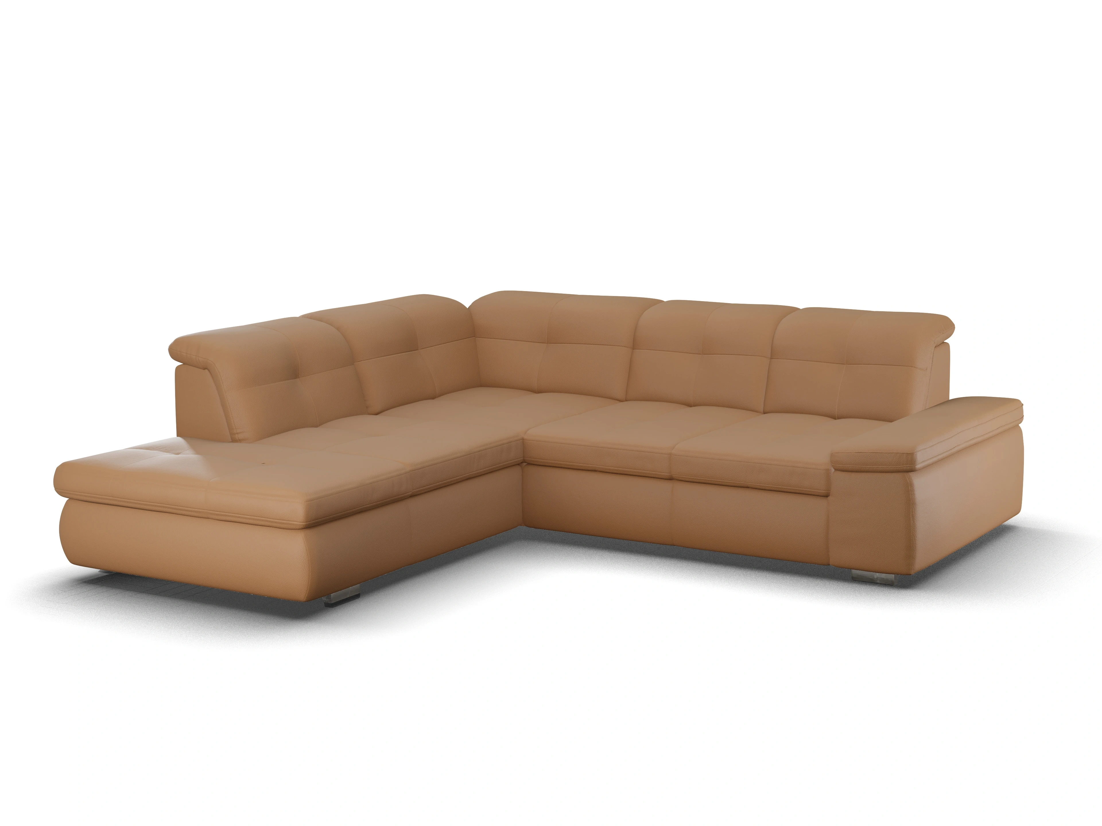 Ansicht des Produktes SC Smart 1001 Ecksofa links Abschluss offen in Stoff Braun