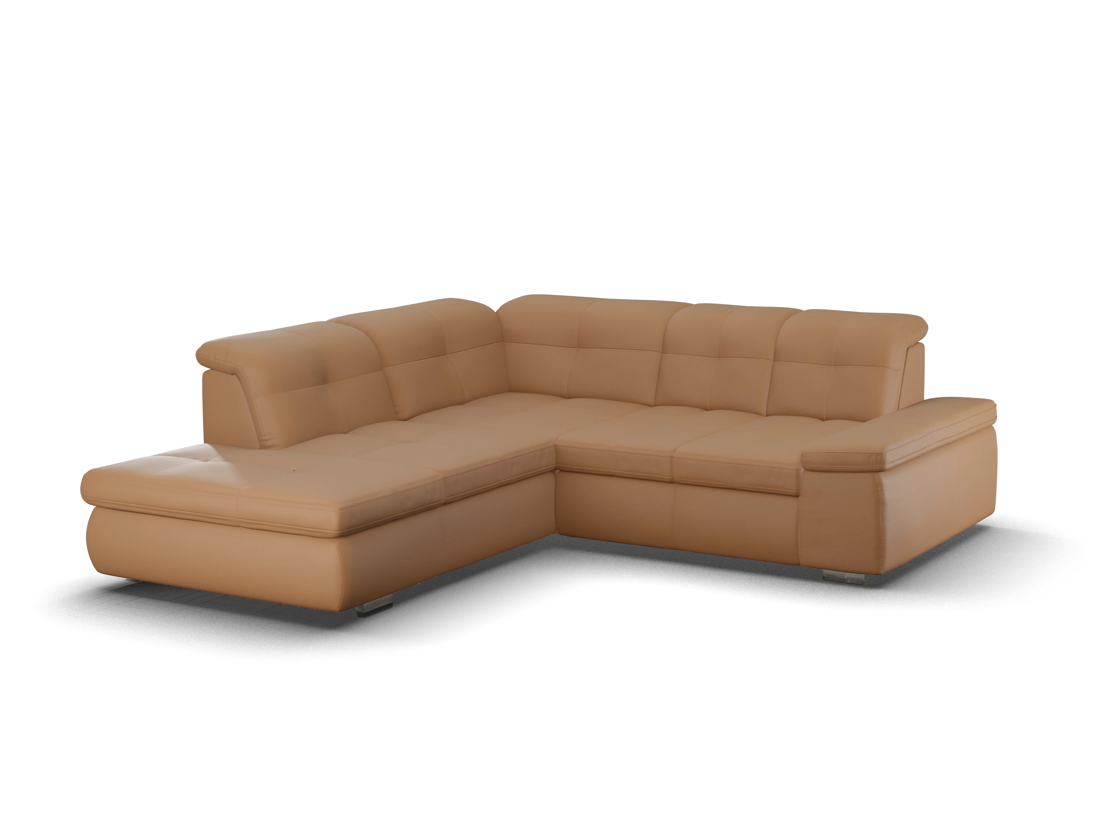Ansicht des Produktes SC Smart 1001 Ecksofa links Abschluss offen in Stoff Braun