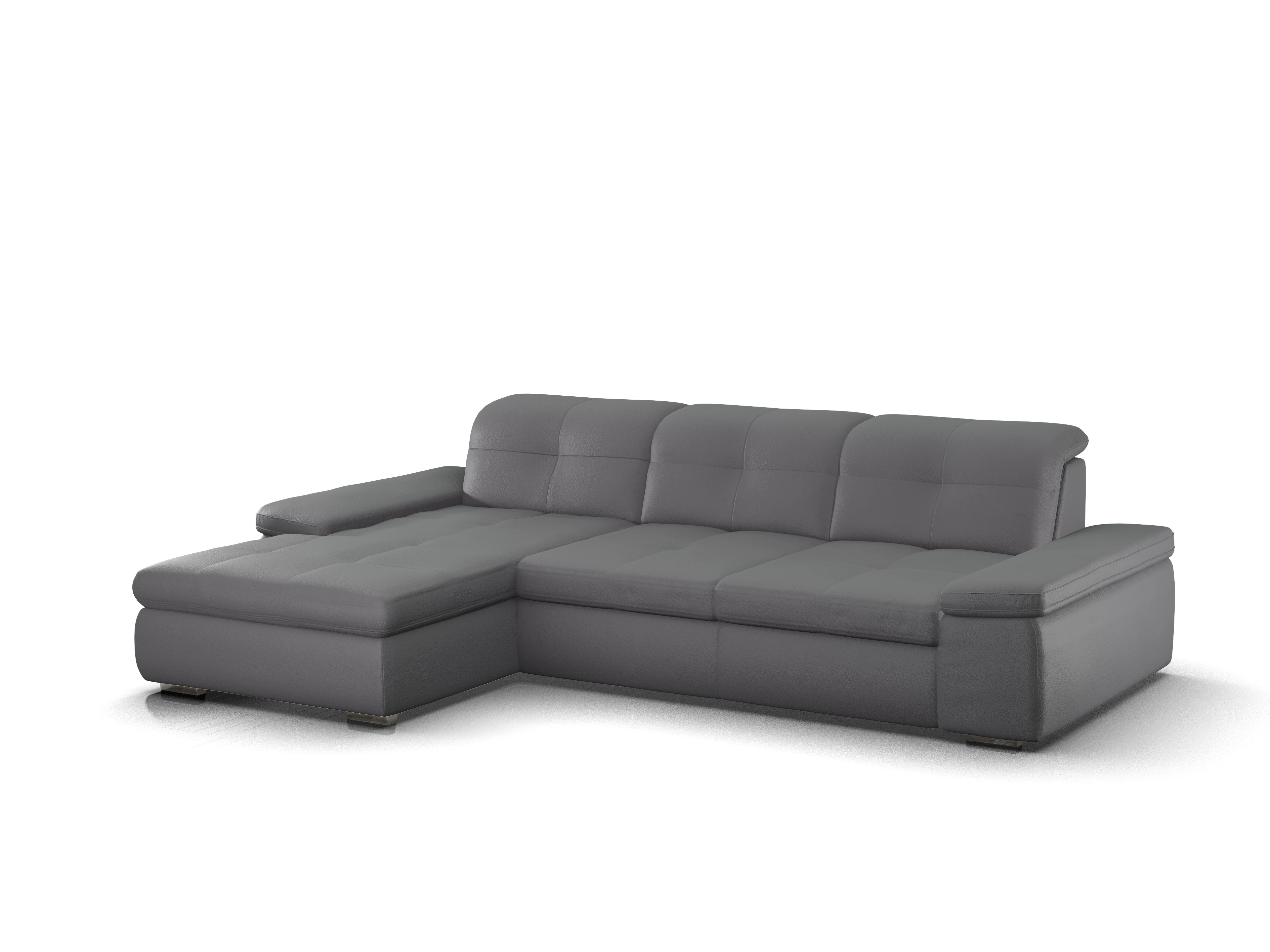 Ansicht des Produktes SC Smart 1001 Ecksofa links Abschluss offen in Stoff Grau