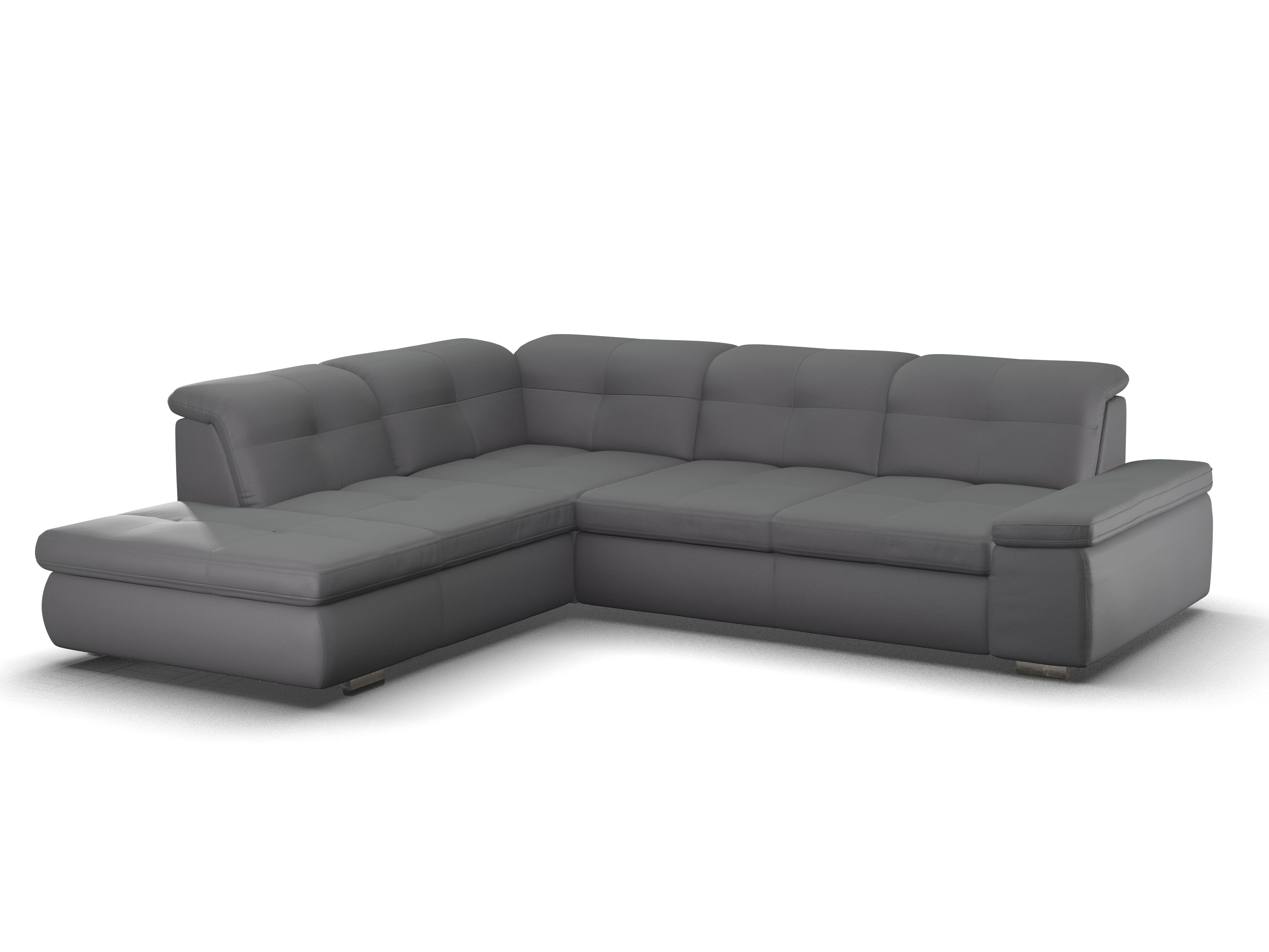 Ansicht des Produktes SC Smart 1001 Ecksofa links Abschluss offen in Stoff Grau