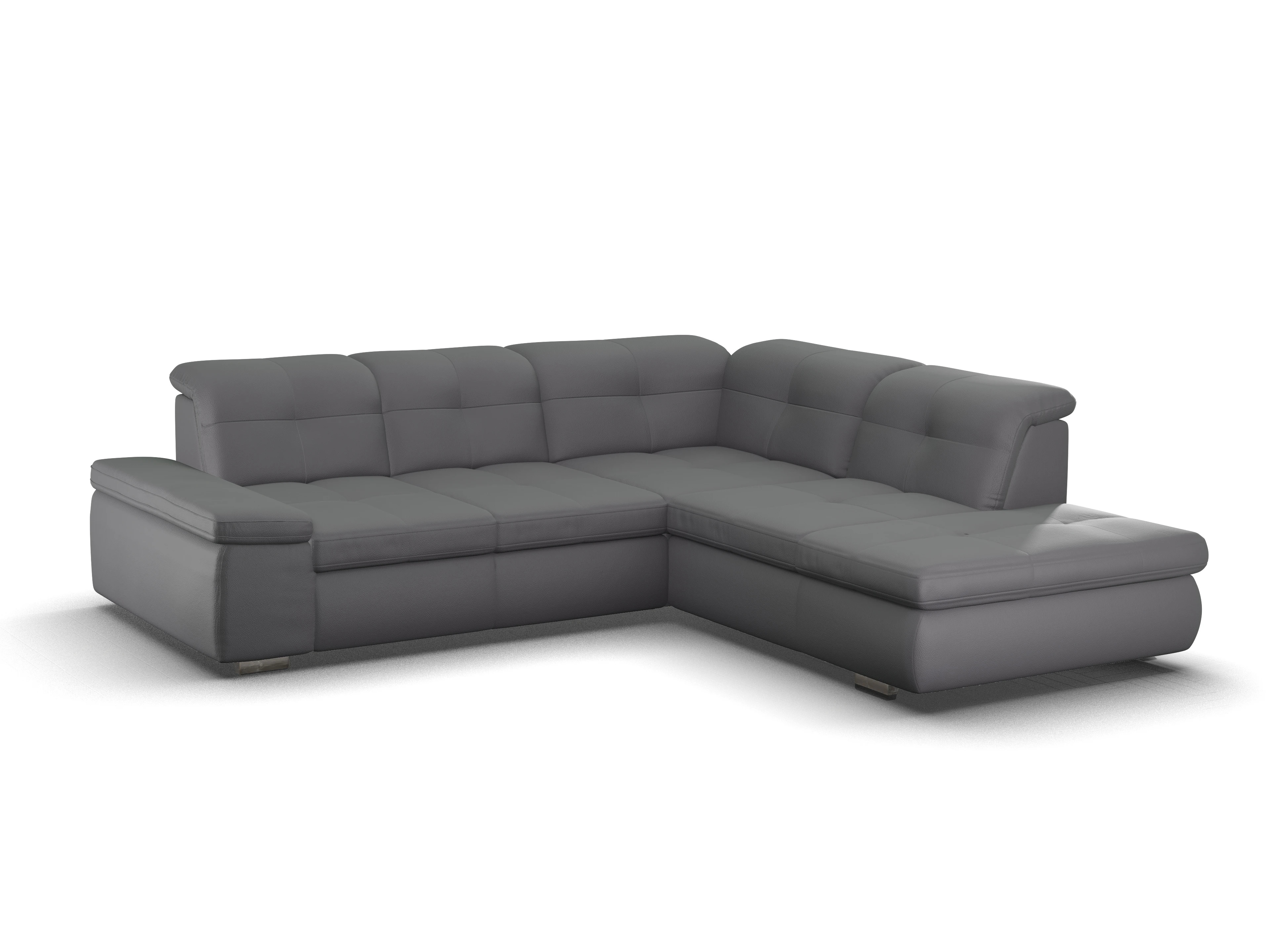 Ansicht des Produktes SC Smart 1001 Ecksofa rechts Abschluss offen in Stoff Grau
