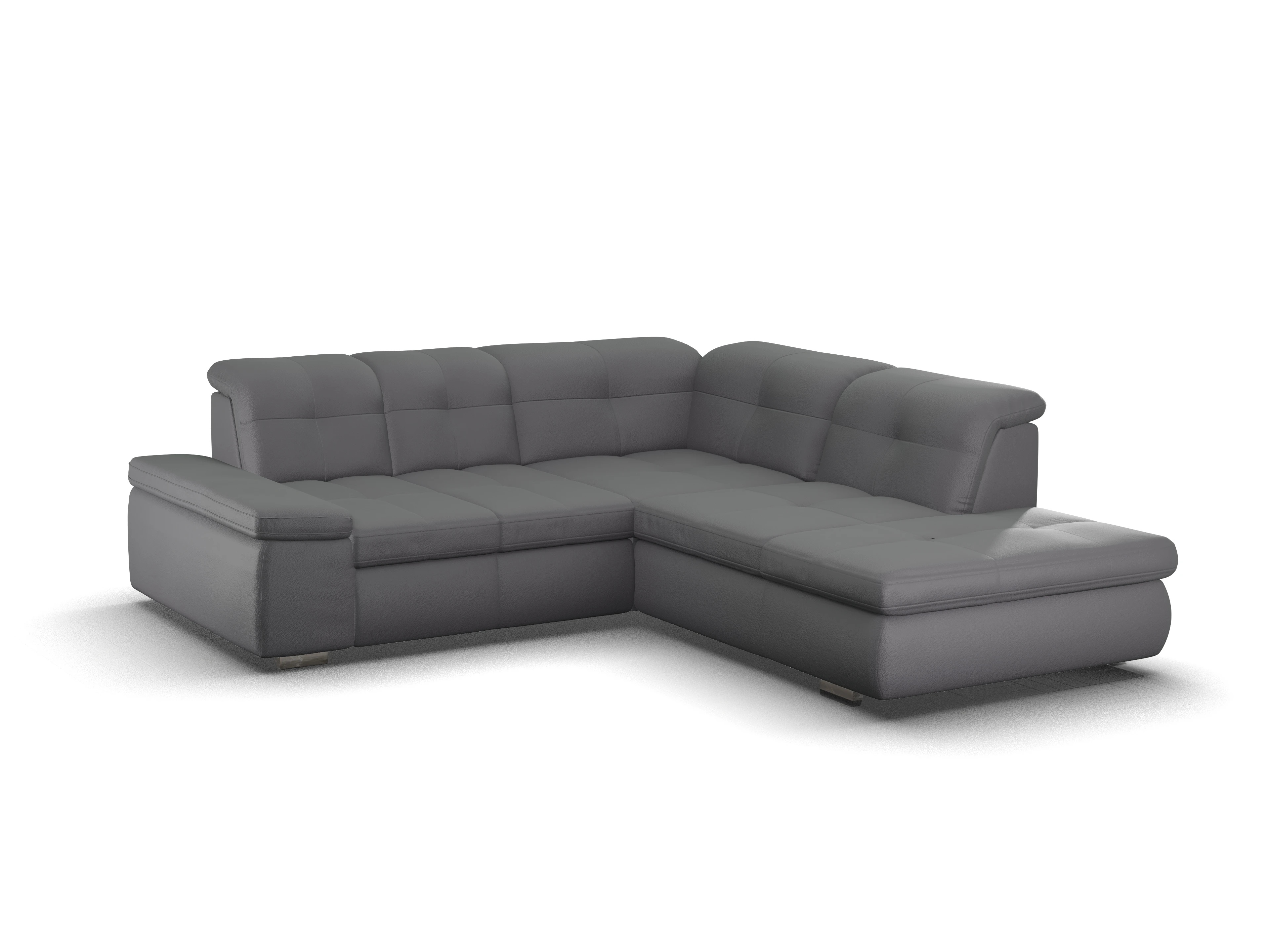 Ansicht des Produktes SC Smart 1001 Ecksofa rechts Abschluss offen in Stoff Grau