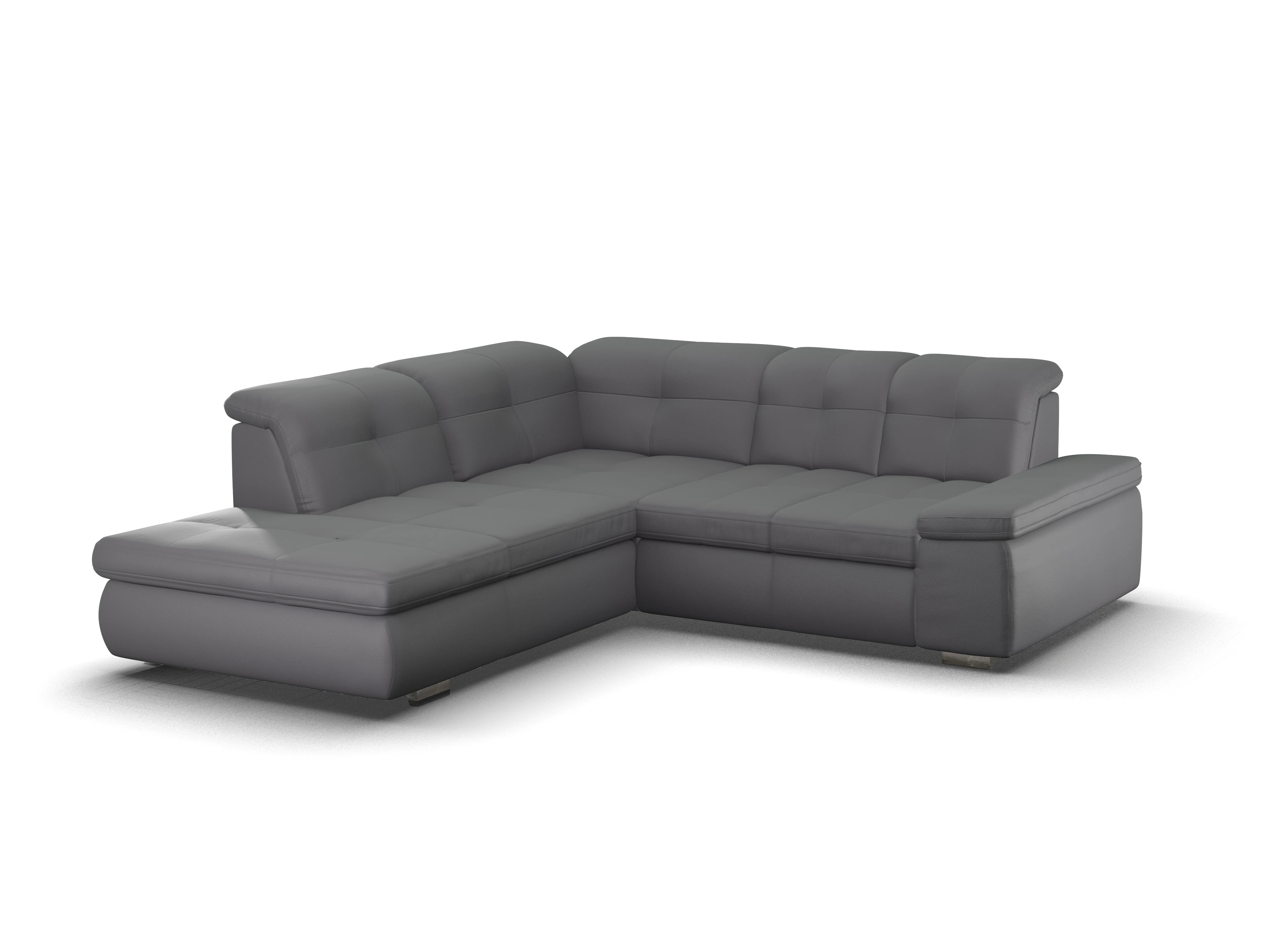 Ansicht des Produktes SC Smart 1001 Ecksofa links Abschluss offen in Stoff Grau