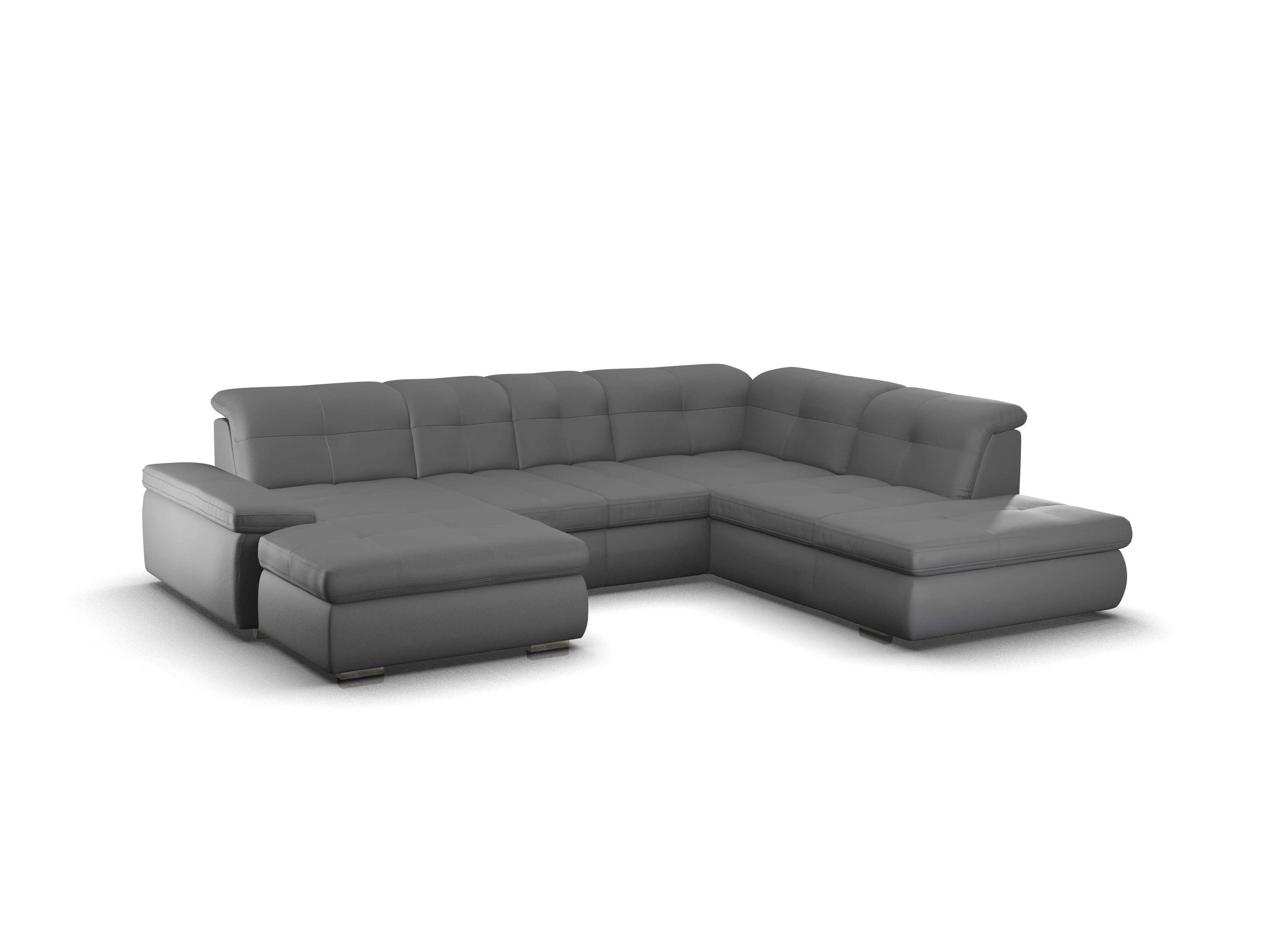 Ansicht des Produktes SC Smart 1001 Wohnlandschaft offen beidseitig in Stoff Grau