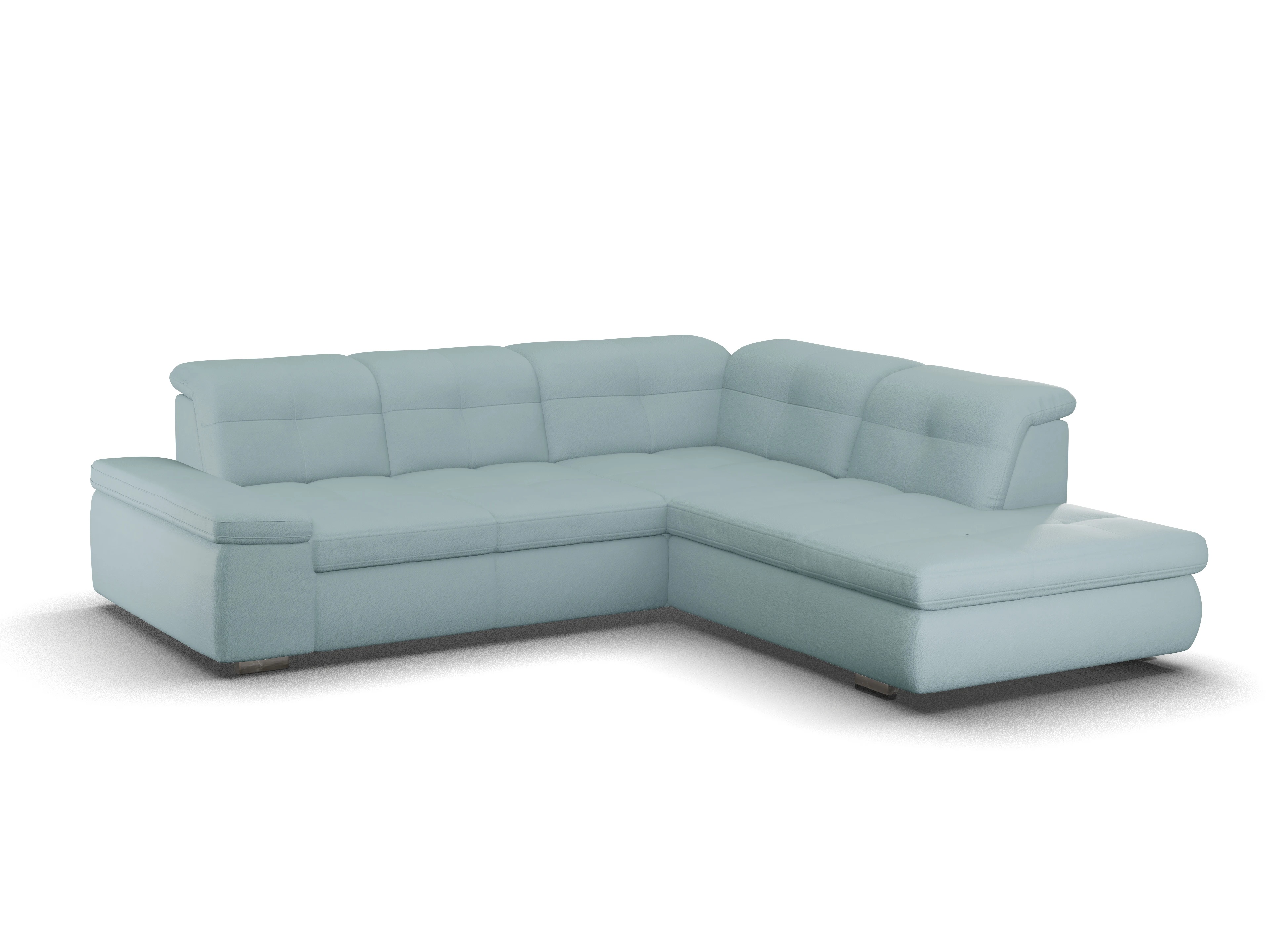 Sitz Concept smart 1001 Ecksofa 1,5Aho SE Medium R Ansicht des Produktes SC Smart 1001 Ecksofa rechts Abschluss offen in Stoff Blau
