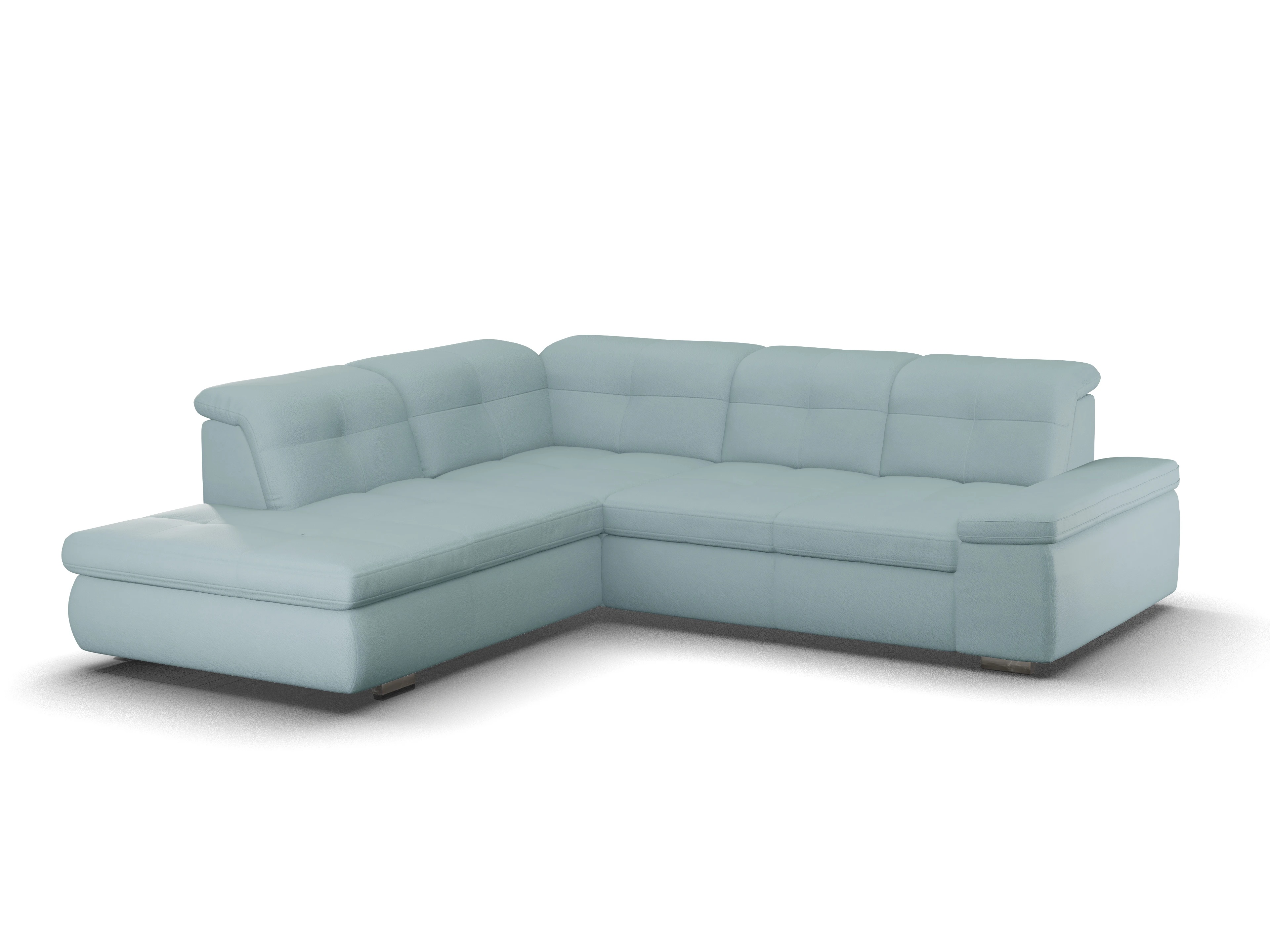 Ansicht des Produktes SC Smart 1001 Ecksofa links Abschluss offen in Stoff Blau