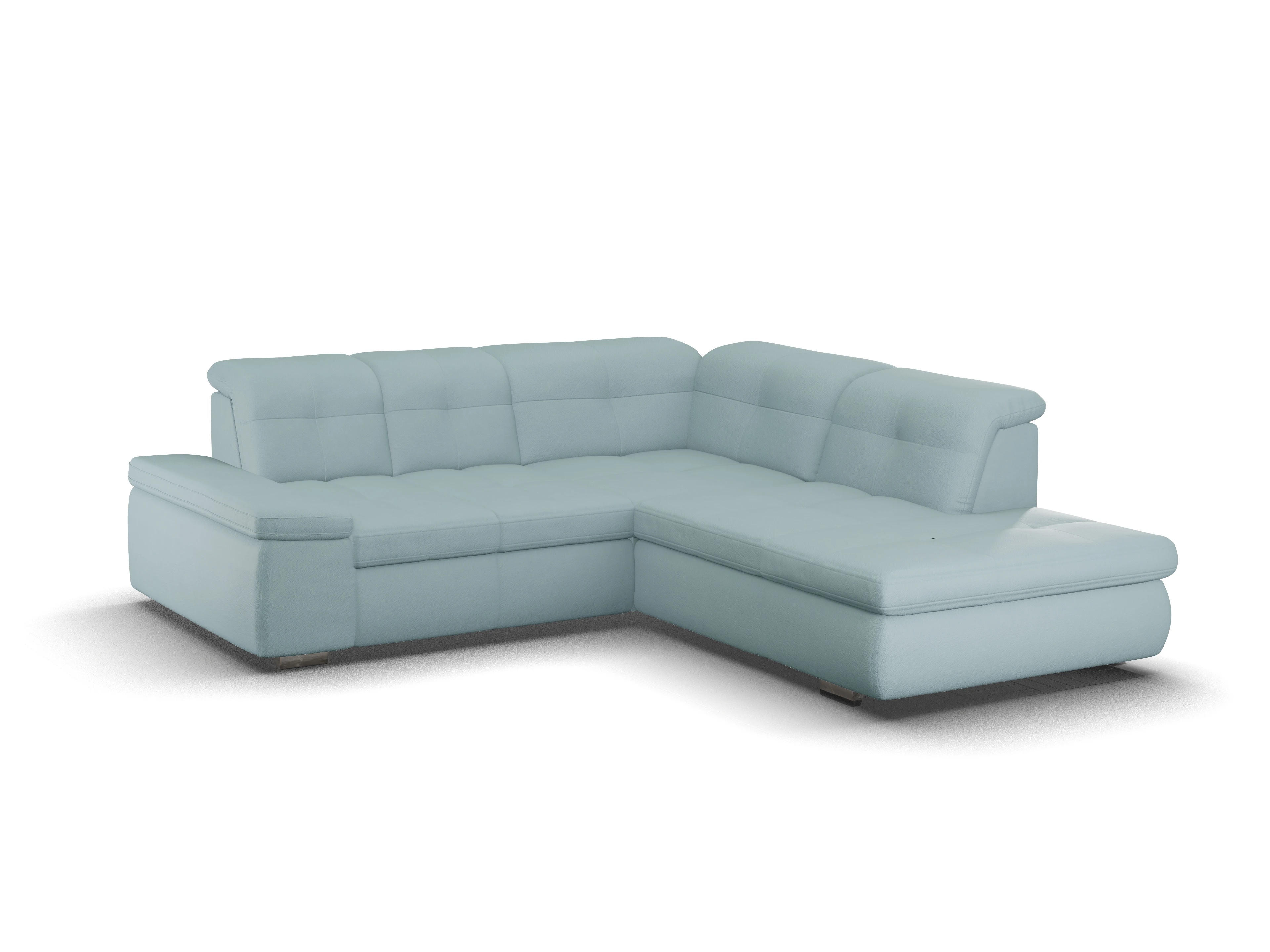 Ansicht des Produktes SC Smart 1001 Ecksofa rechts Abschluss offen in Stoff Blau