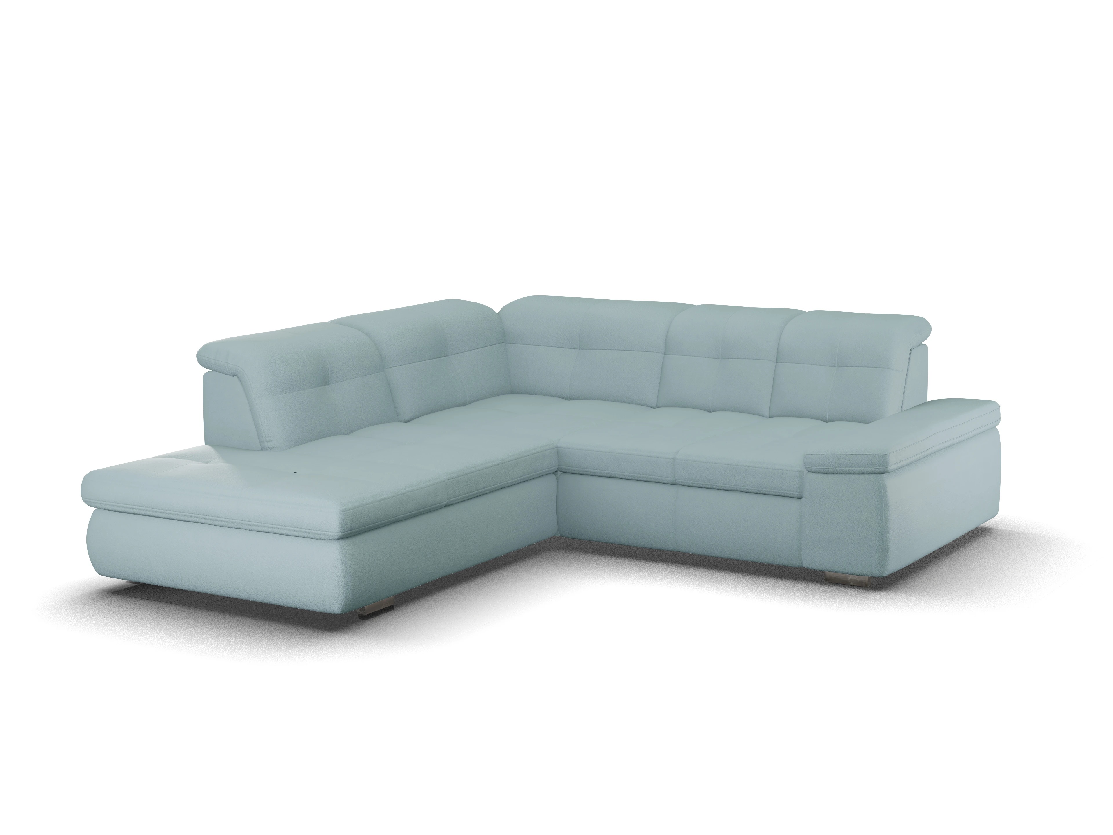 Ansicht des Produktes SC Smart 1001 Ecksofa links Abschluss offen in Stoff Blau
