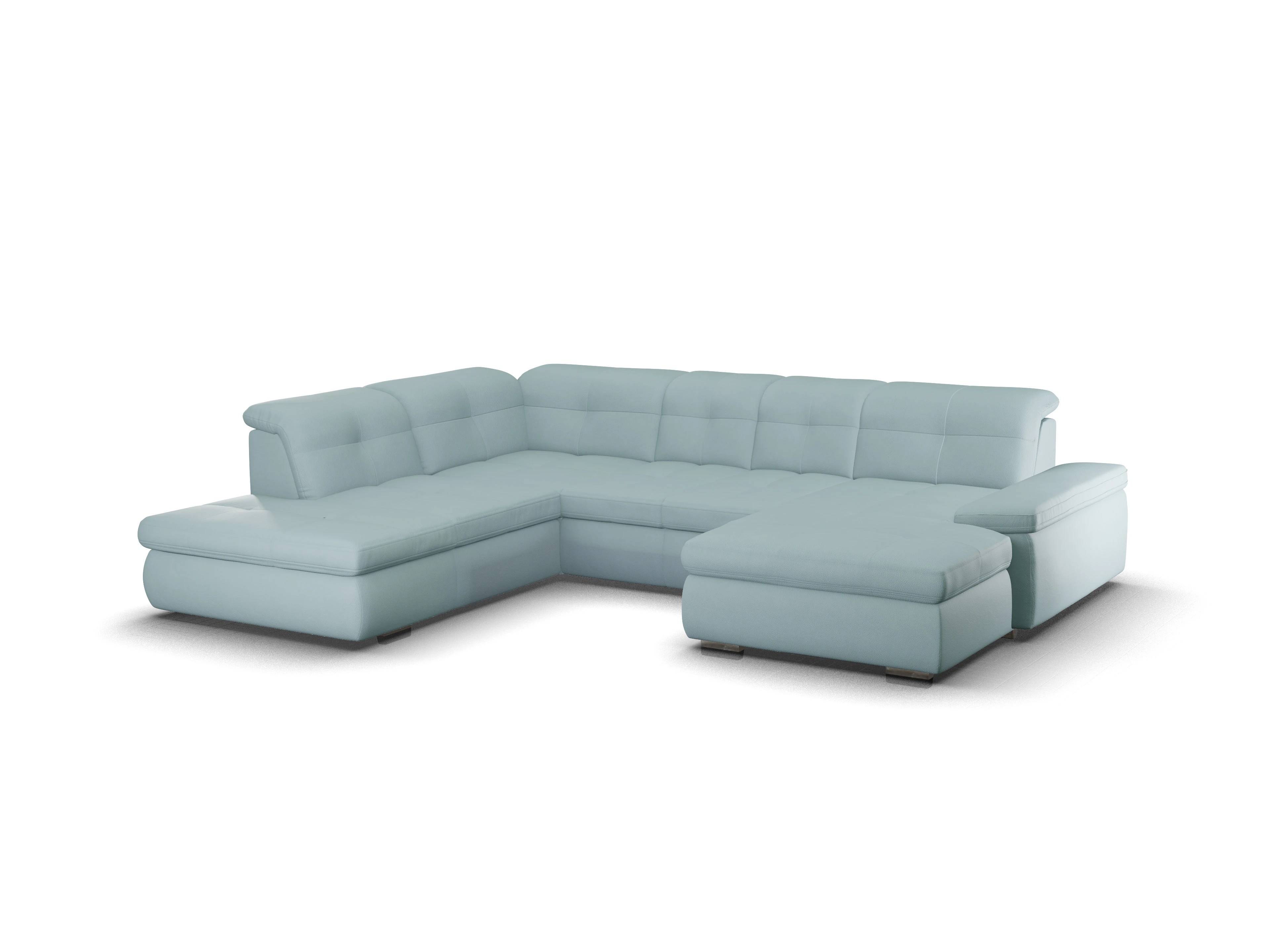 Sitz Concept smart 1001 Canapé Small SE 1,5Aho R Ansicht des Produktes SC Smart 1001 Wohnlandschaft offen beidseitig in Stoff Blau