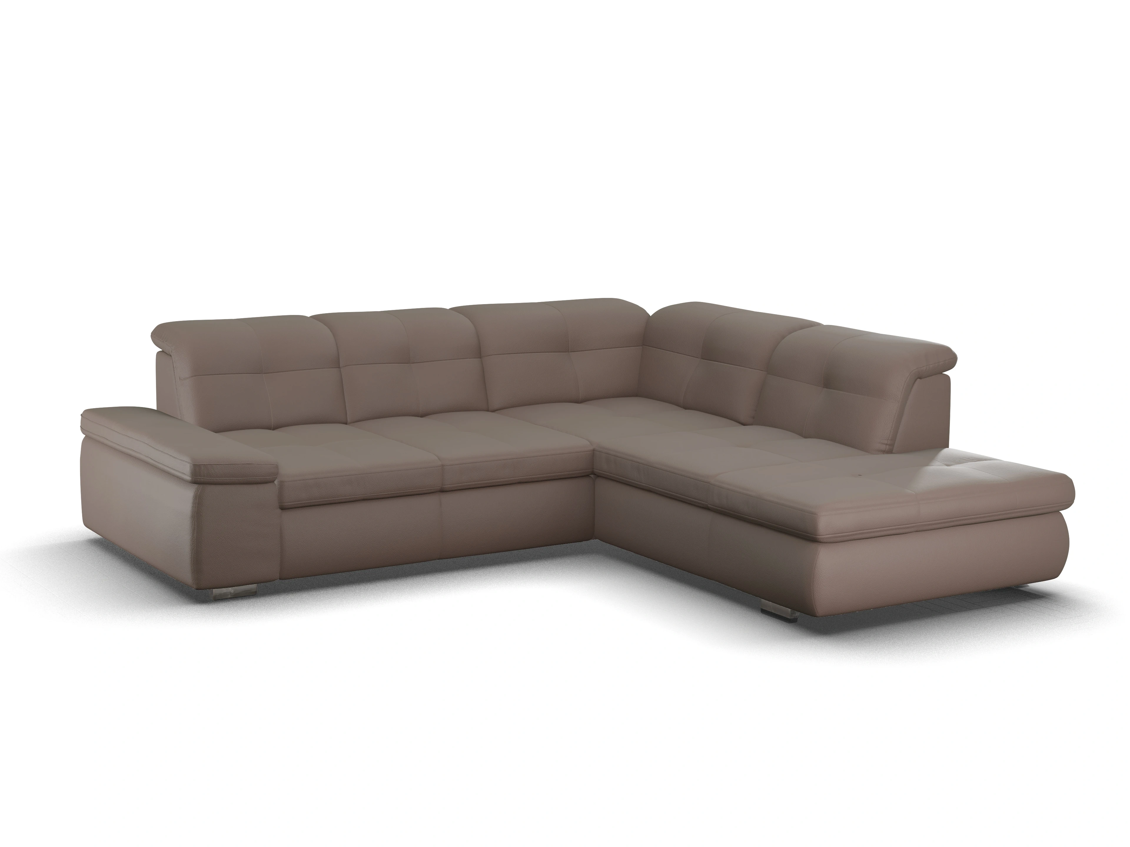 Ansicht des Produktes SC Smart 1001 Ecksofa rechts Abschluss offen in Stoff Braun