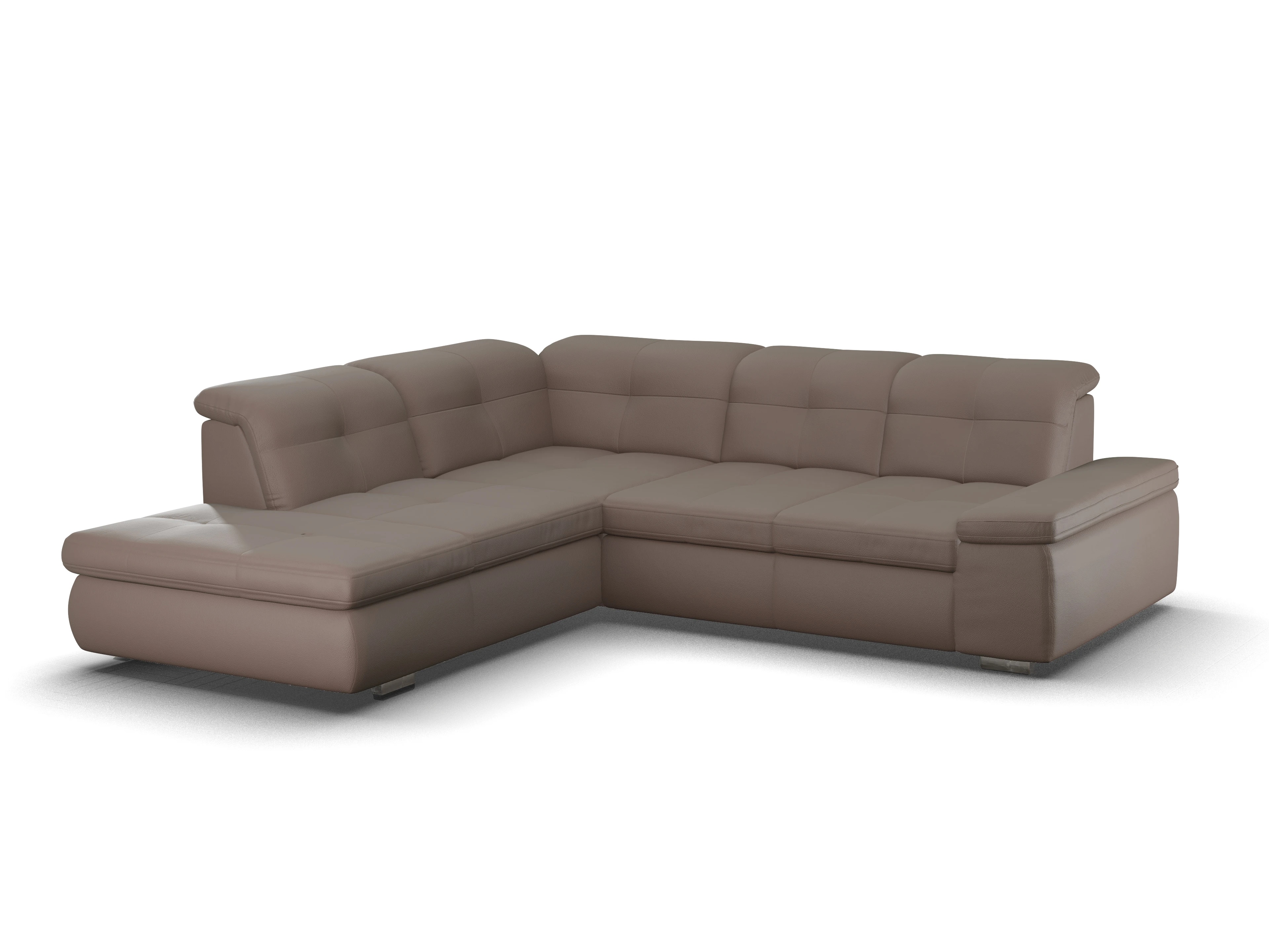Ansicht des Produktes SC Smart 1001 Ecksofa links Abschluss offen in Stoff Braun
