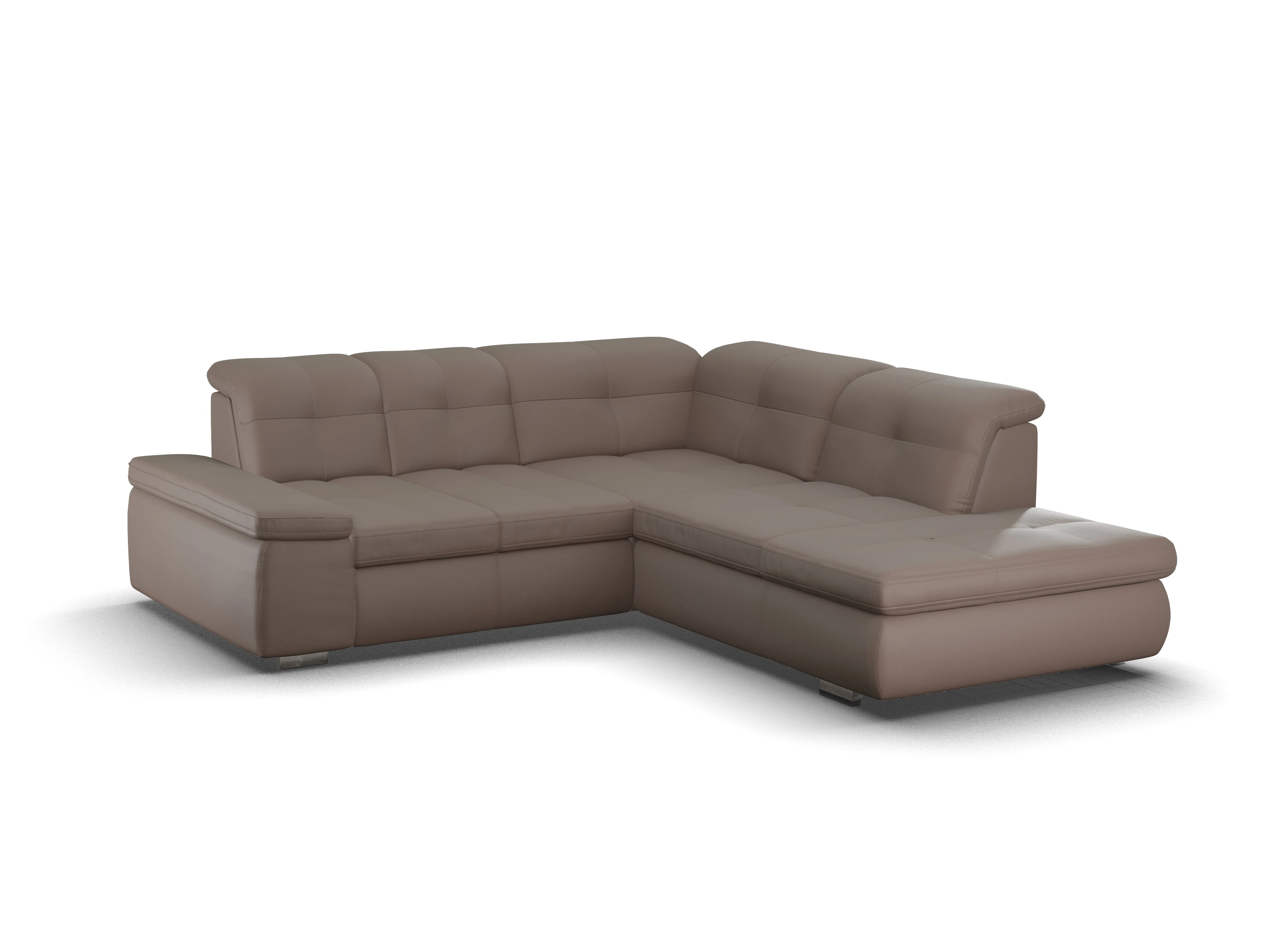 Ansicht des Produktes SC Smart 1001 Ecksofa rechts Abschluss offen in Stoff Braun