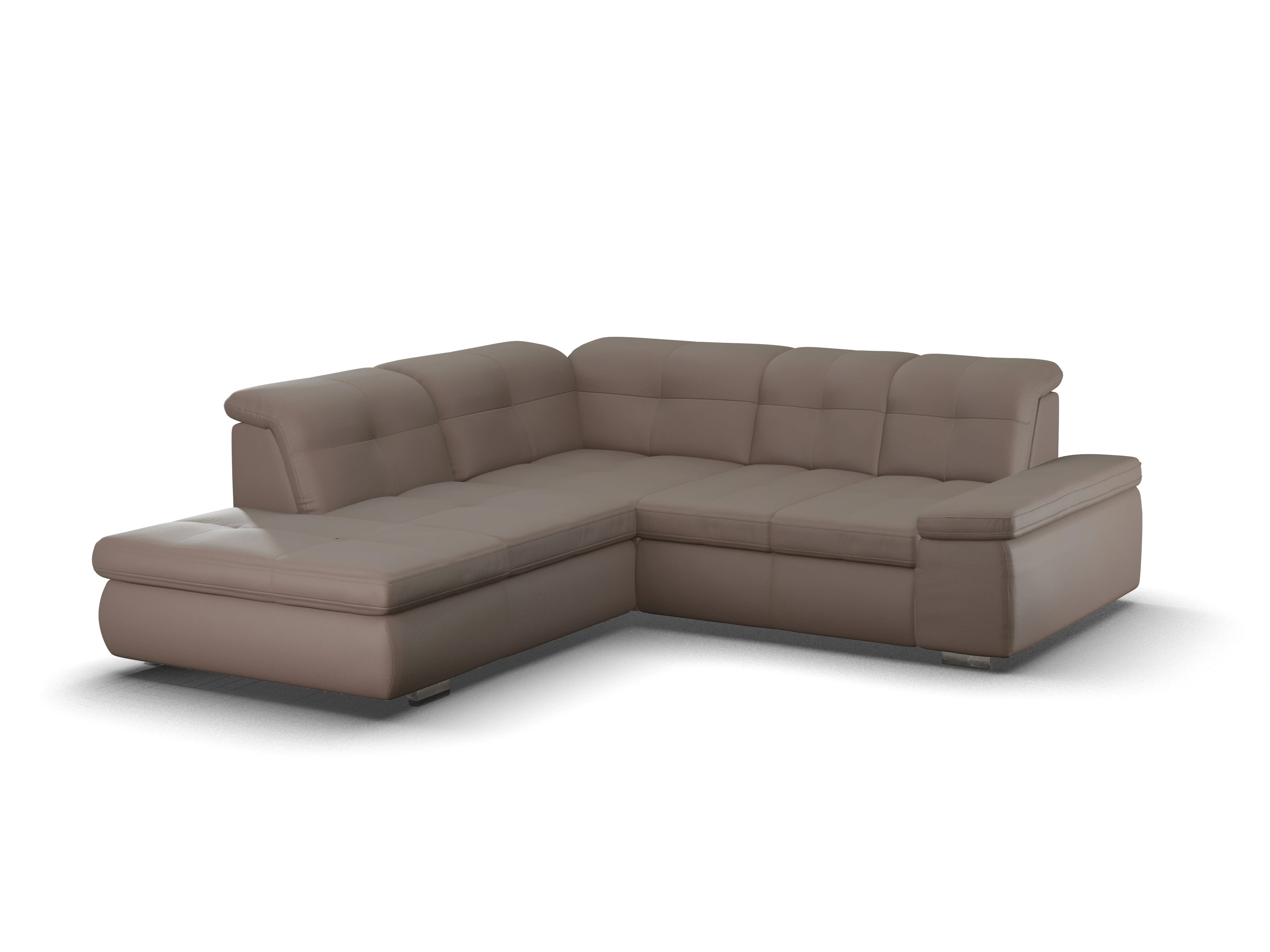 Ansicht des Produktes SC Smart 1001 Ecksofa links Abschluss offen in Stoff Braun