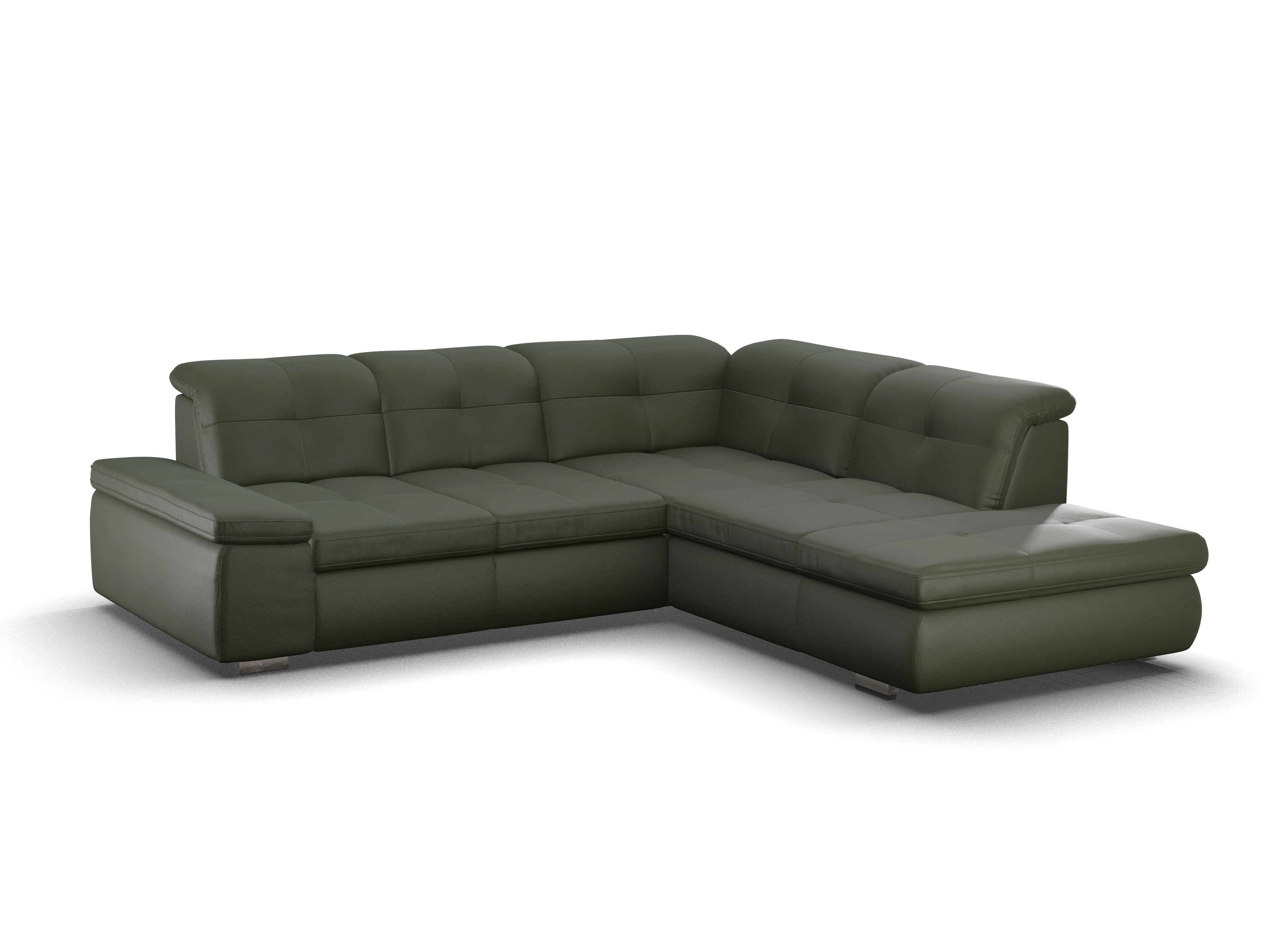 Ansicht des Produktes SC Smart 1001 Ecksofa rechts Abschluss offen in Stoff Grün