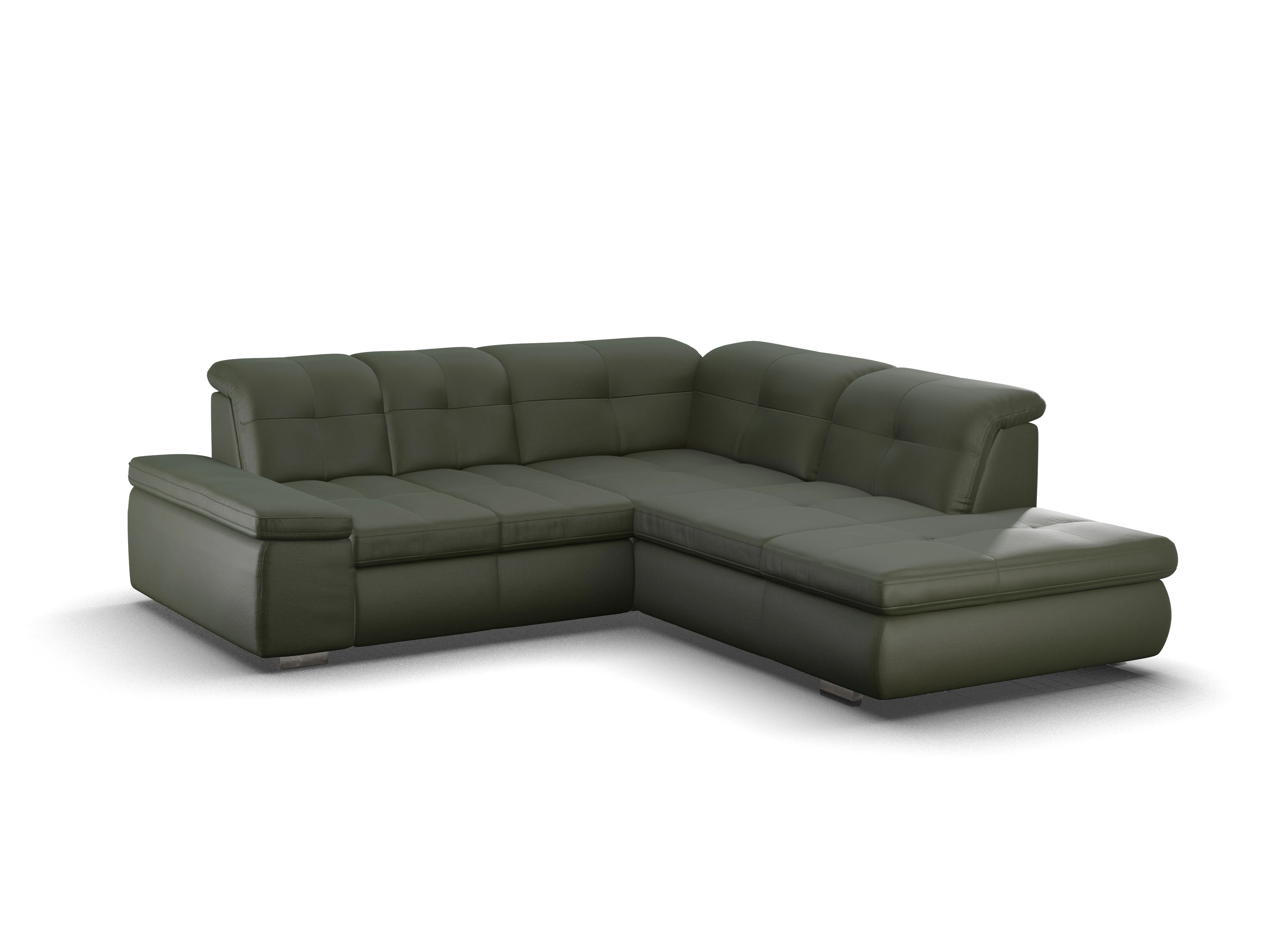 Ansicht des Produktes SC Smart 1001 Ecksofa rechts Abschluss offen in Stoff Grün