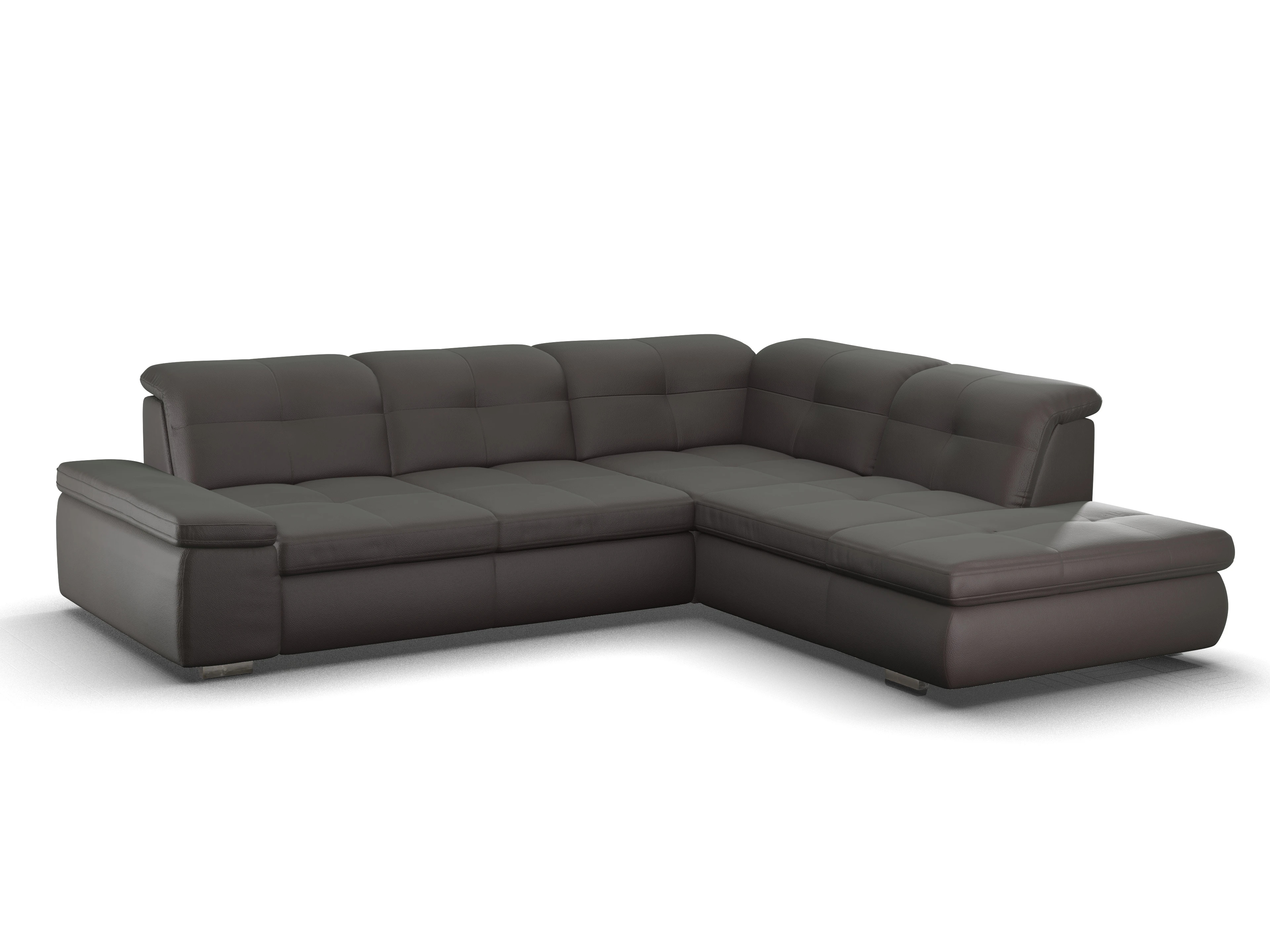 Ansicht des Produktes SC Smart 1001 Ecksofa rechts Abschluss offen in Stoff Braun